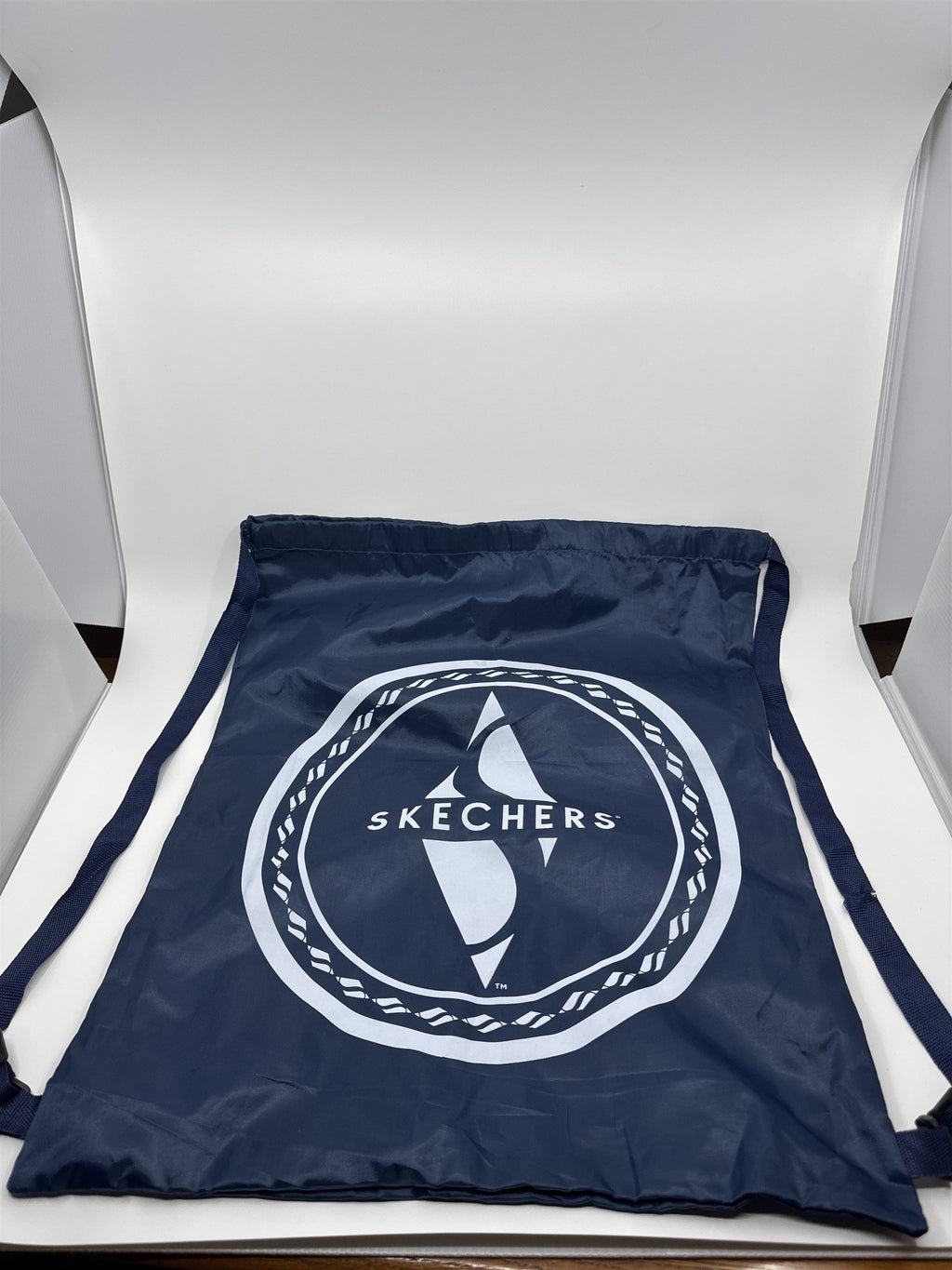 Dark Navy Blue Sketchers Drawstring Carrying Athletic Bag (Fraying Cord)