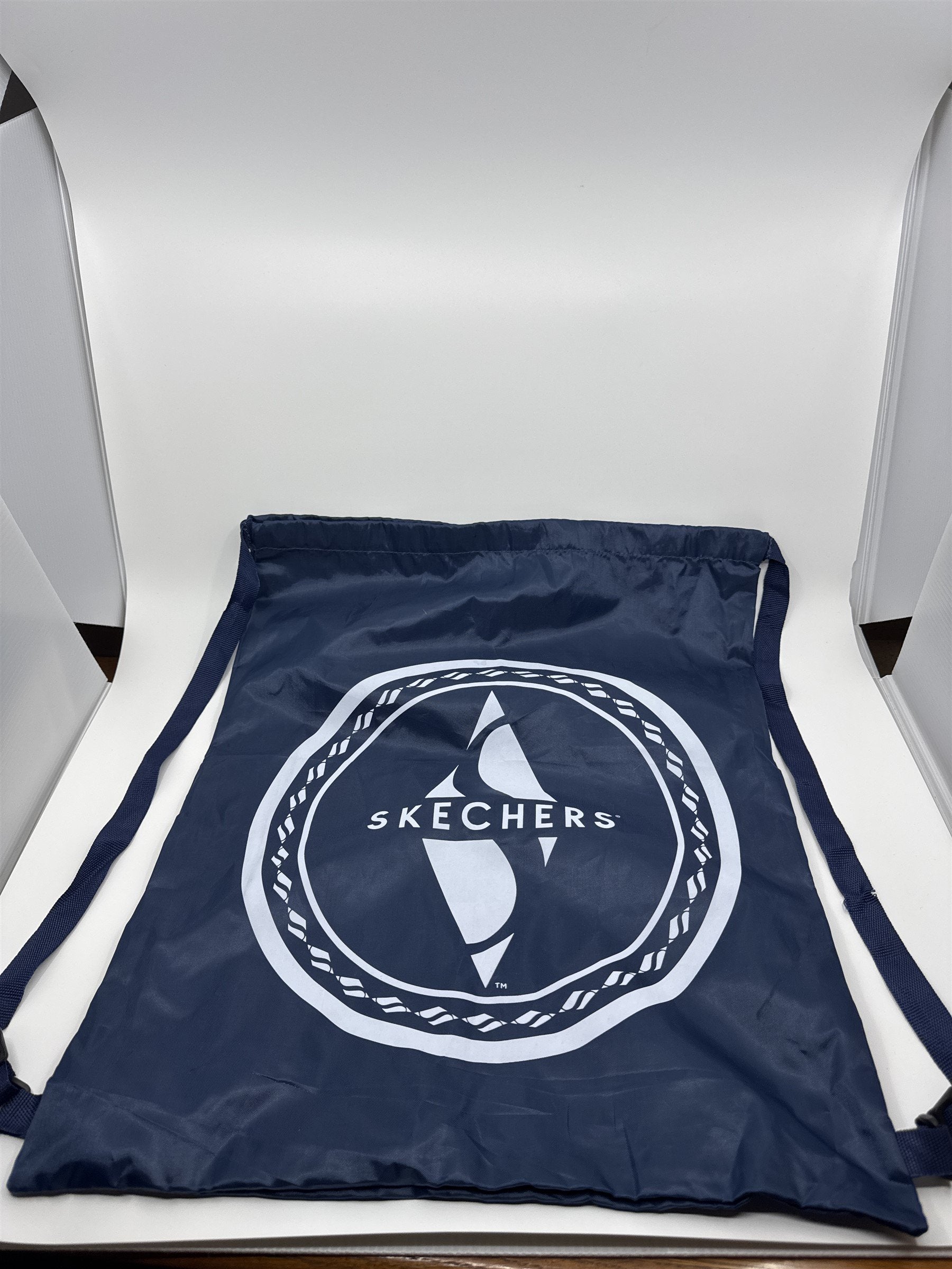 Dark Navy Blue Sketchers Drawstring Carrying Athletic Bag (Fraying Cord)
