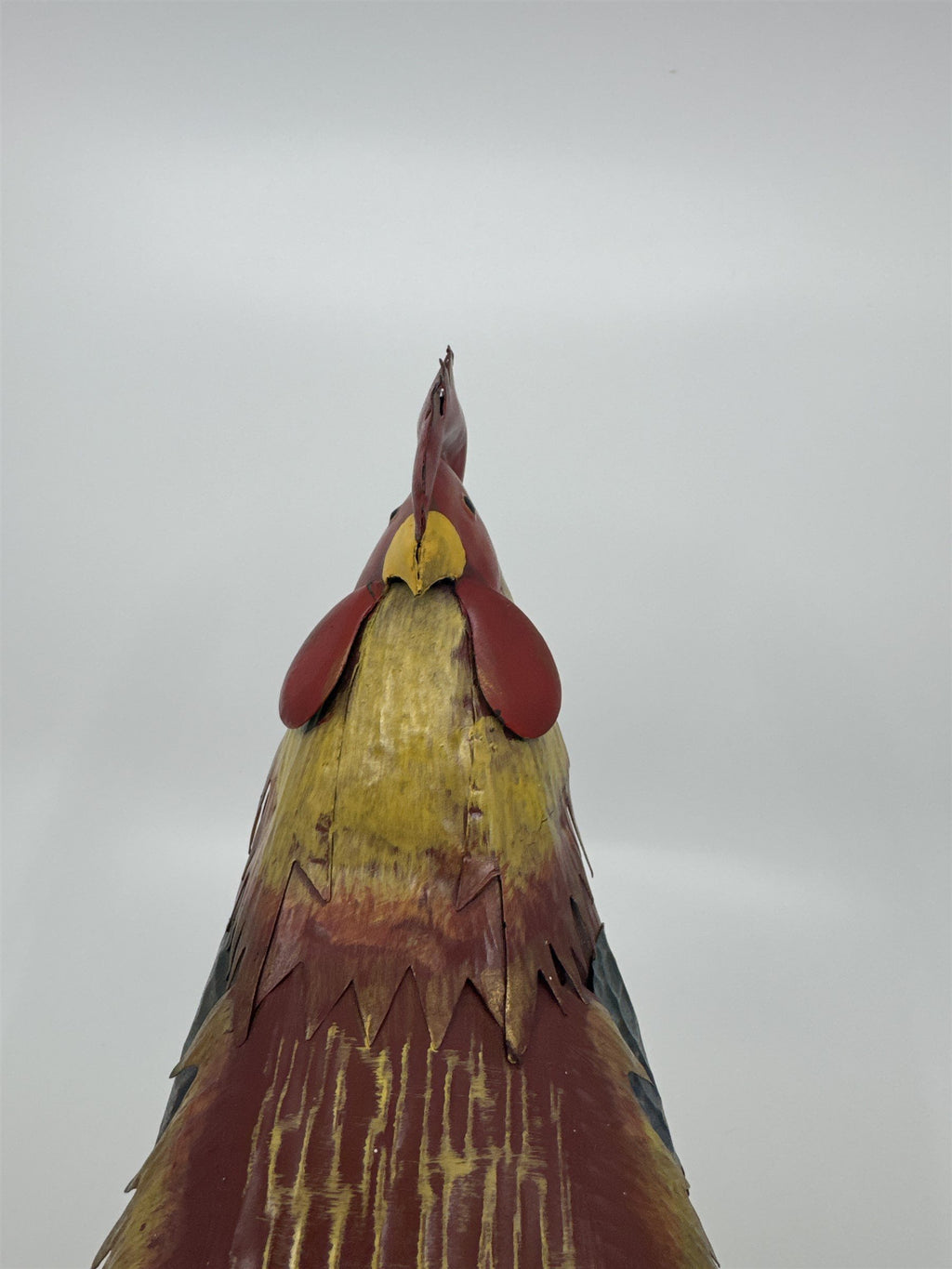 11" Tall Metal Rooster Scrap Metal Sculpture Colorful Recycling Art Decor