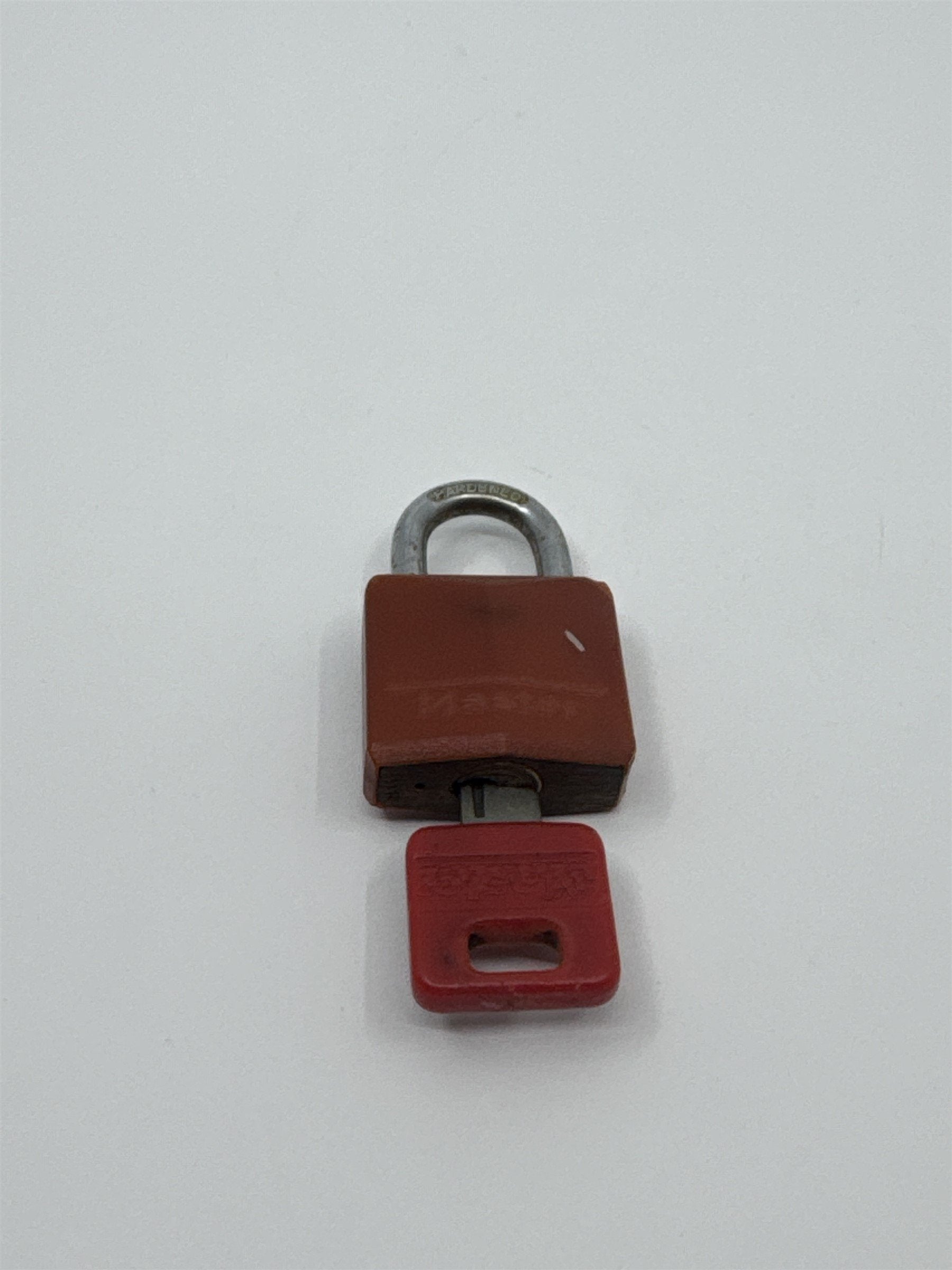 Vintage Master Hardened Padlock /w Key Orange Retro Resin