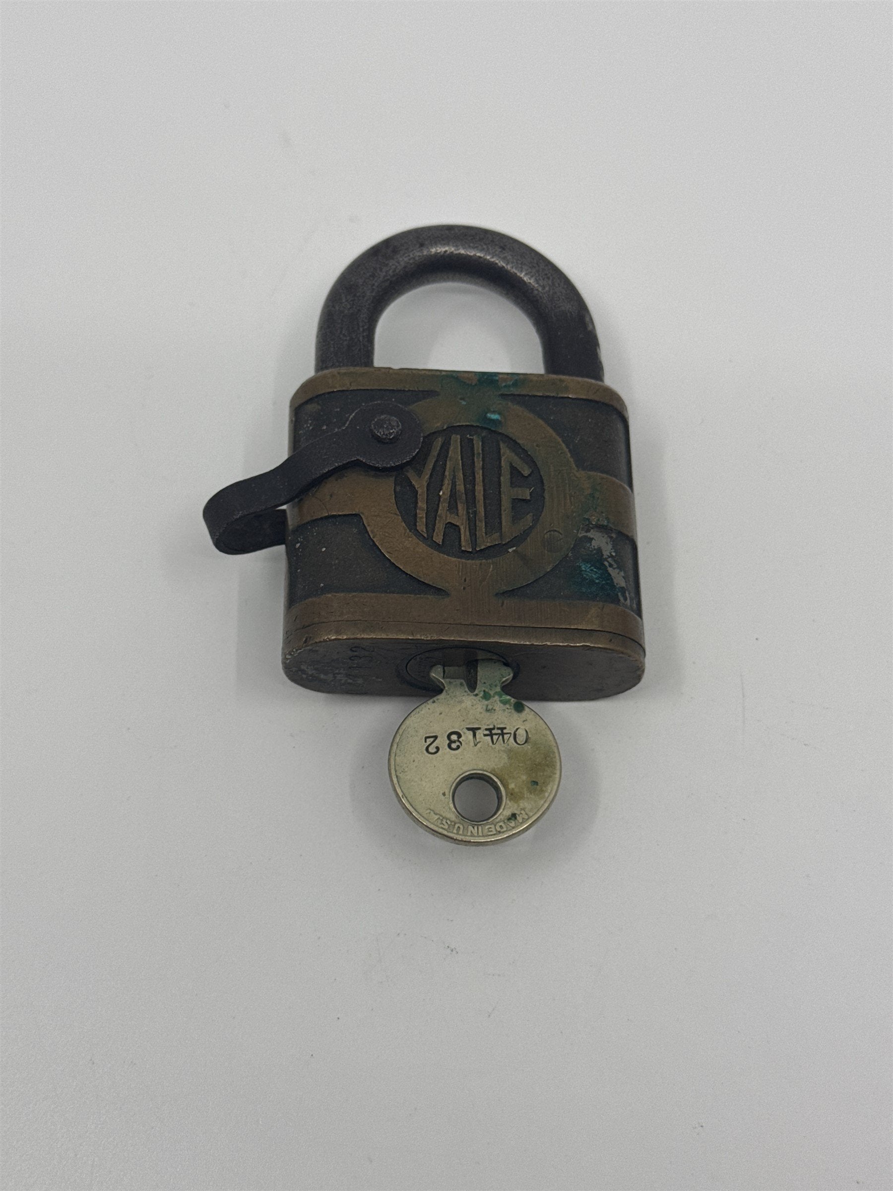 Vintage Yale & Towne Solid Brass Padlock /w Working Key Works Steampunk