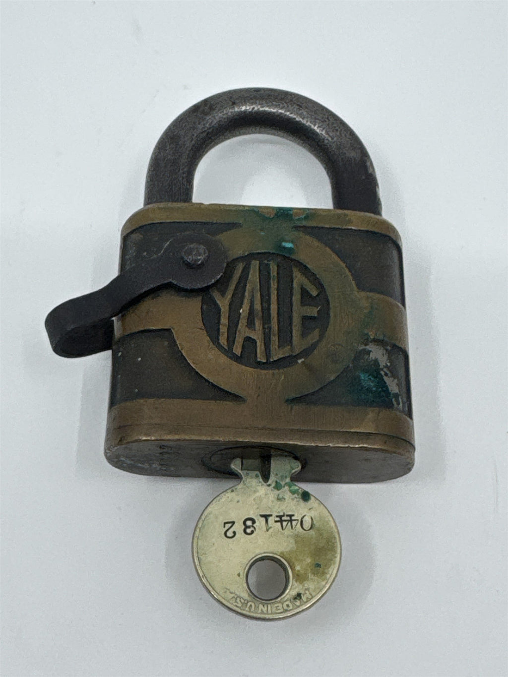 Vintage Yale & Towne Solid Brass Padlock /w Working Key Works Steampunk