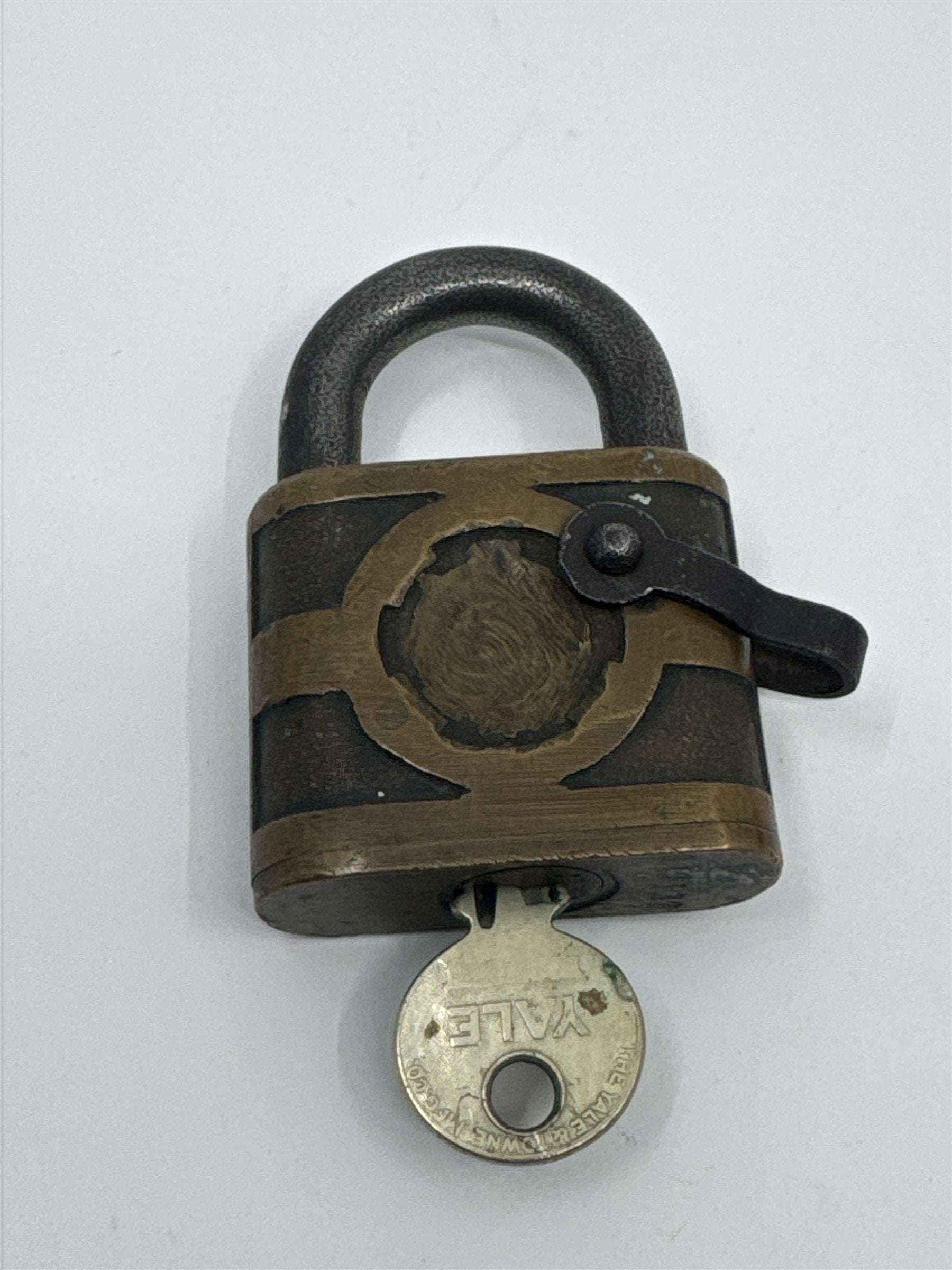 Vintage Yale & Towne Solid Brass Padlock /w Working Key Works Steampunk
