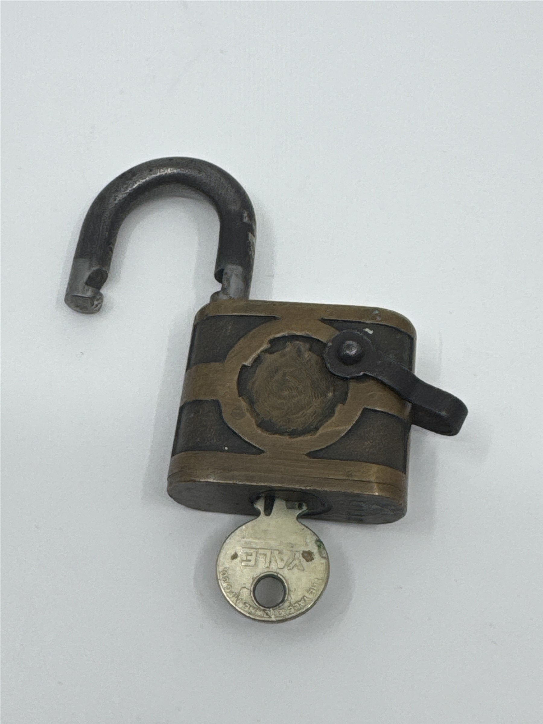 Vintage Yale & Towne Solid Brass Padlock /w Working Key Works Steampunk