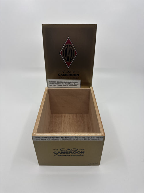 1968 CAO 1998 Cameroon L'anniversaire Wooden Cigar Box for 20 Cigars Nicaragua