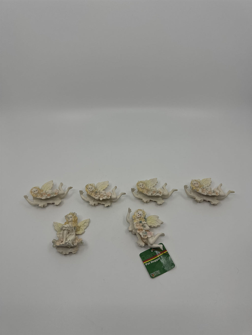 Set of 6 Garden Faerie Angels Pot Huggers 3" Resin