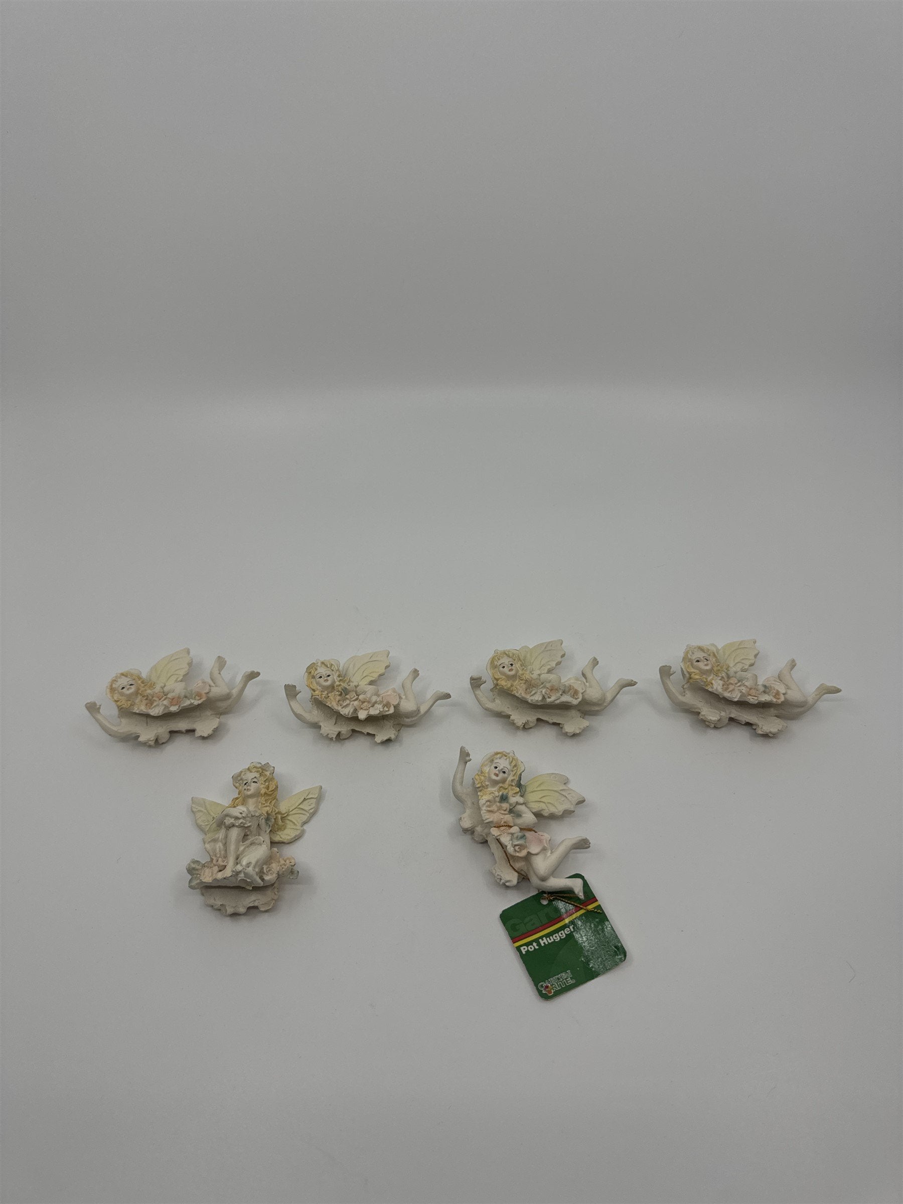 Set of 6 Garden Faerie Angels Pot Huggers 3" Resin