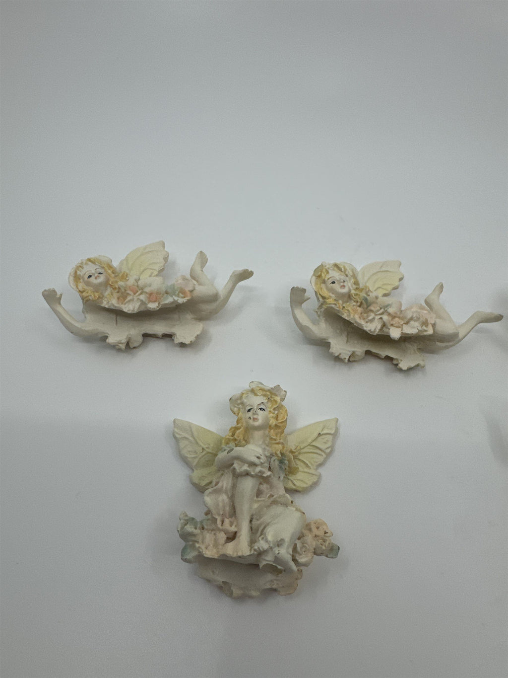 Set of 6 Garden Faerie Angels Pot Huggers 3" Resin