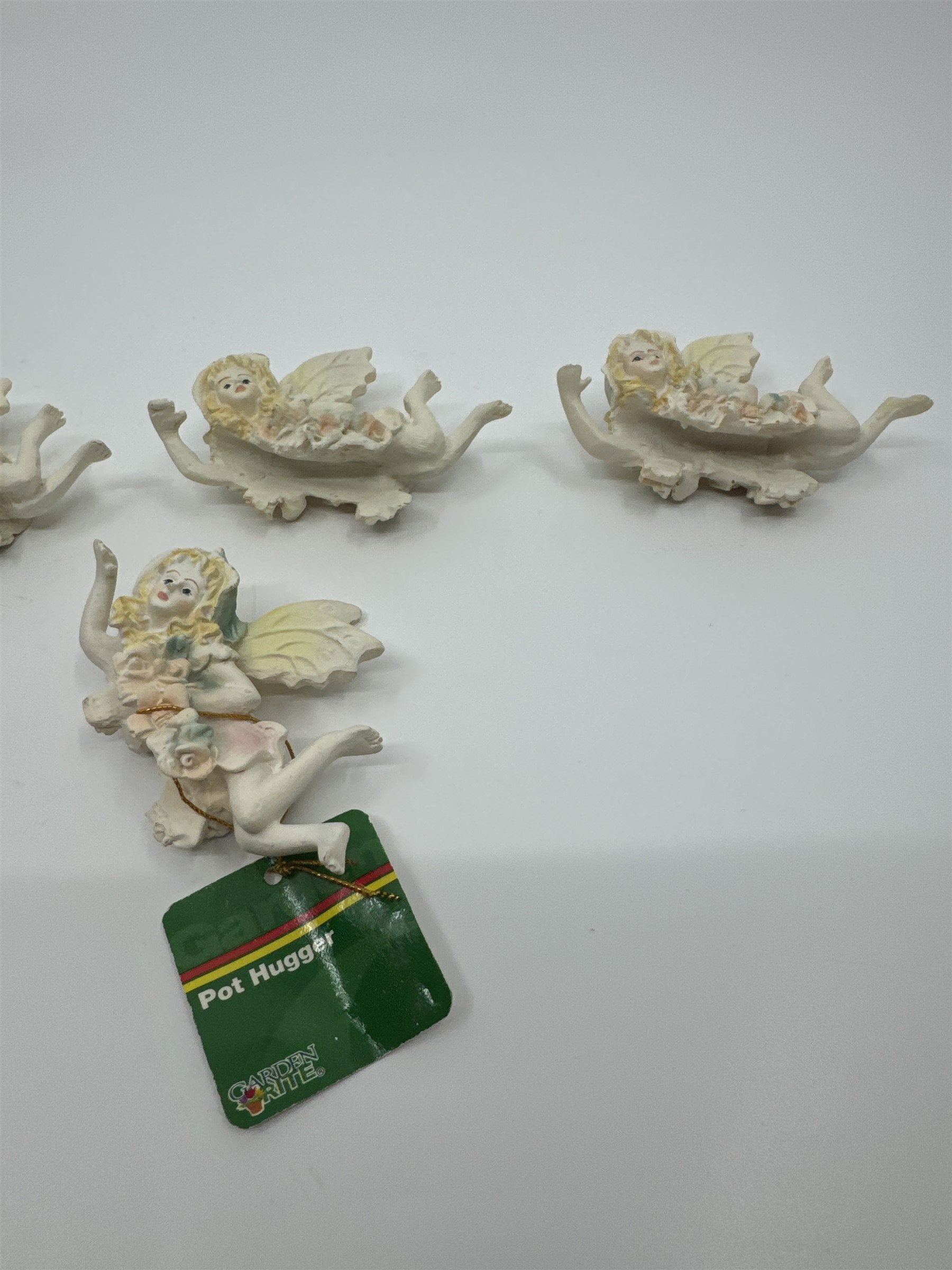 Set of 6 Garden Faerie Angels Pot Huggers 3" Resin