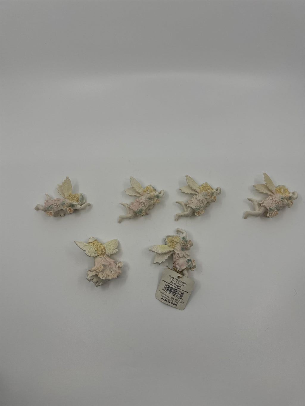 Set of 6 Garden Faerie Angels Pot Huggers 3" Resin
