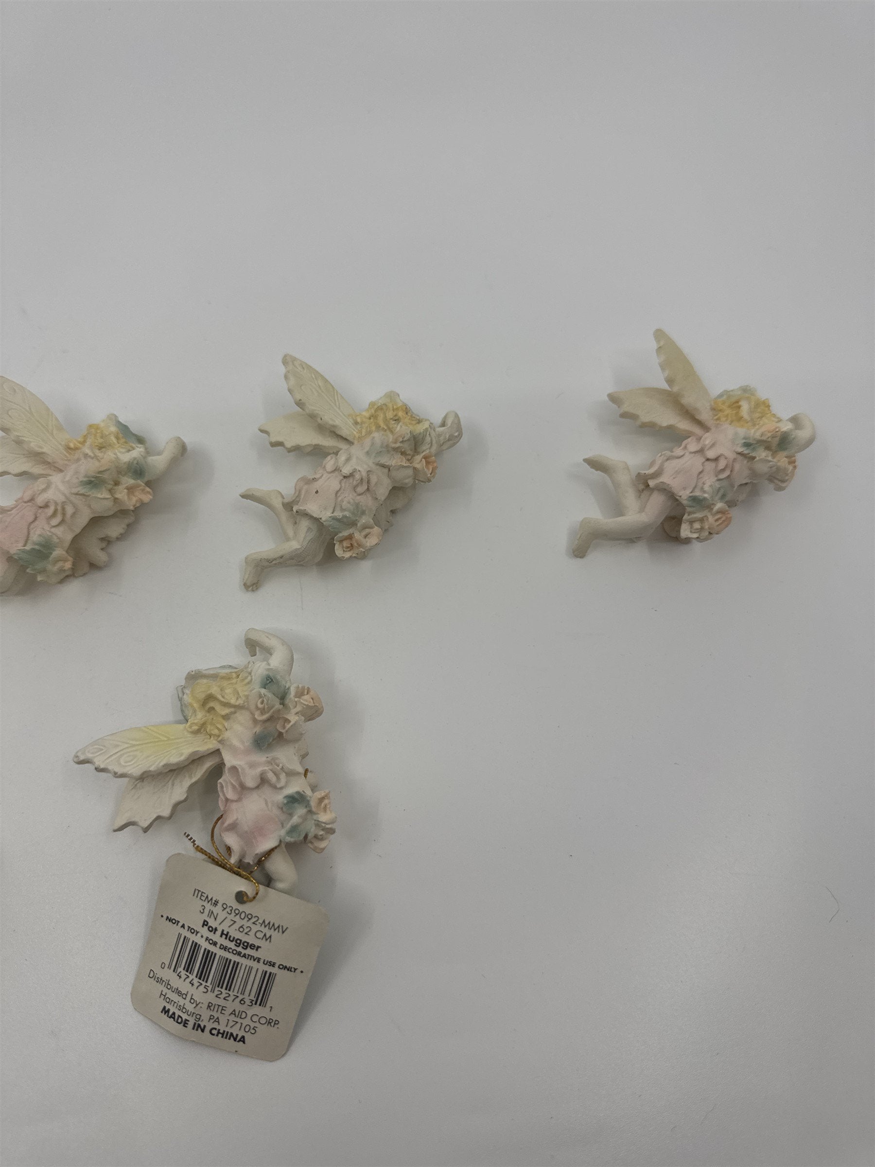 Set of 6 Garden Faerie Angels Pot Huggers 3" Resin