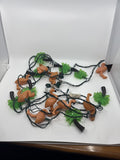 2 Sets of Vintage Plastic Blow Mold Flamingo & Palm Tree String Lights TESTED