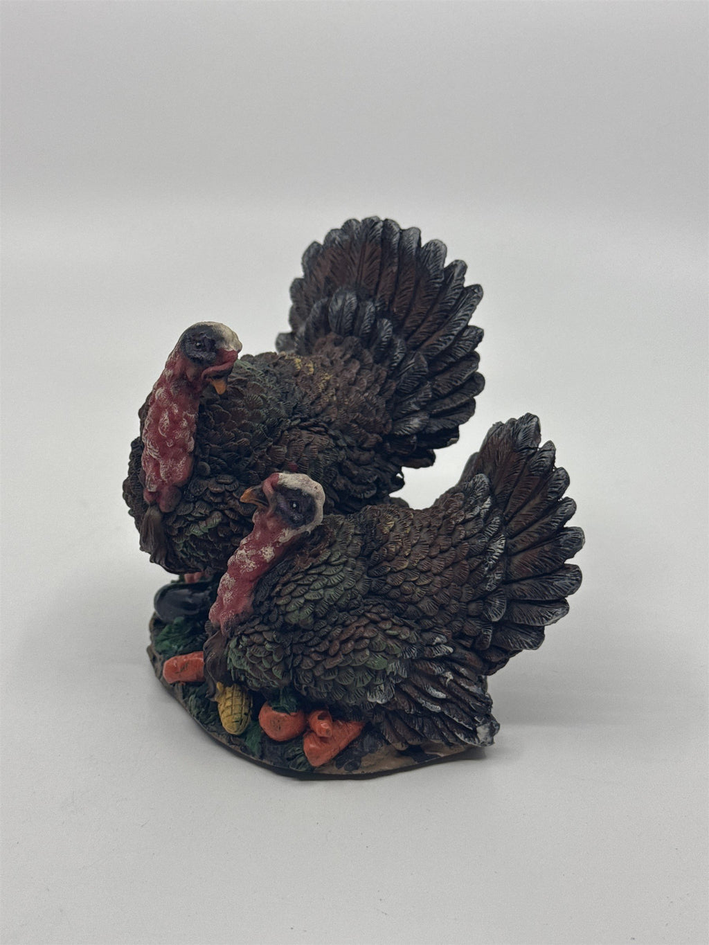 Vintage K's Collection Two Turkeys Figurine Parent & Baby Turkey Resin Figurine