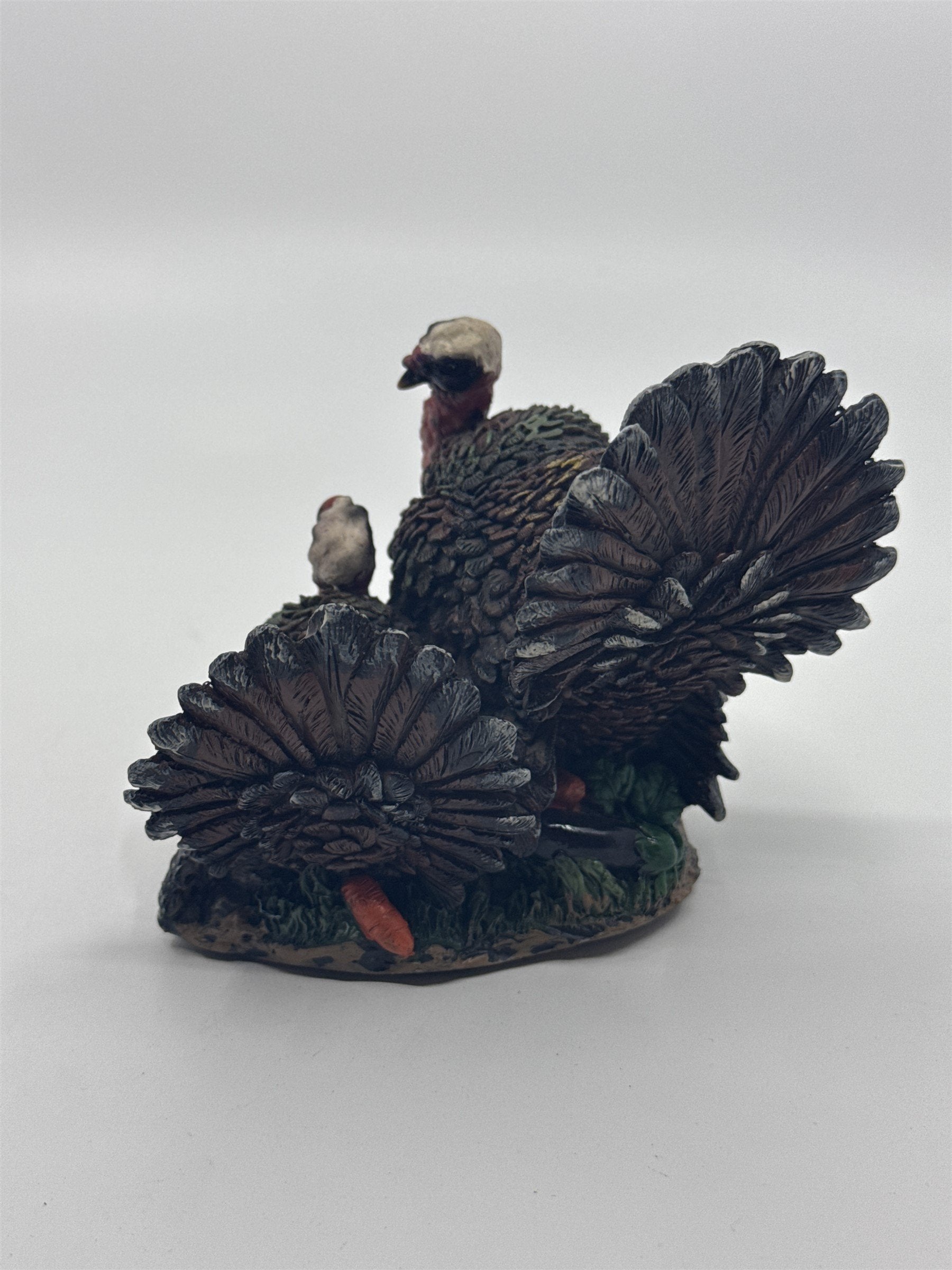 Vintage K's Collection Two Turkeys Figurine Parent & Baby Turkey Resin Figurine