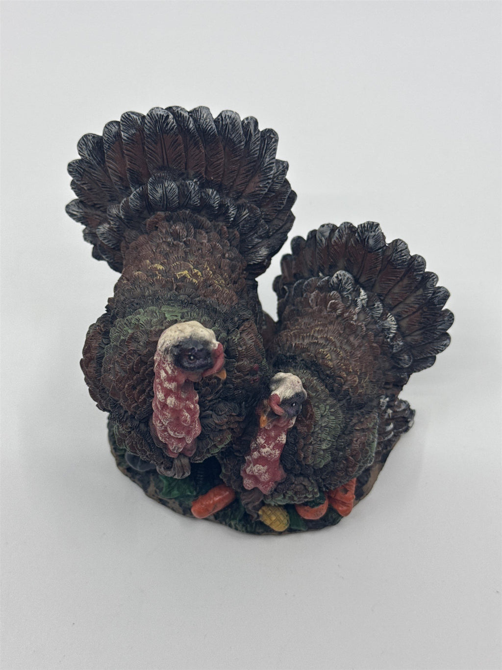 Vintage K's Collection Two Turkeys Figurine Parent & Baby Turkey Resin Figurine