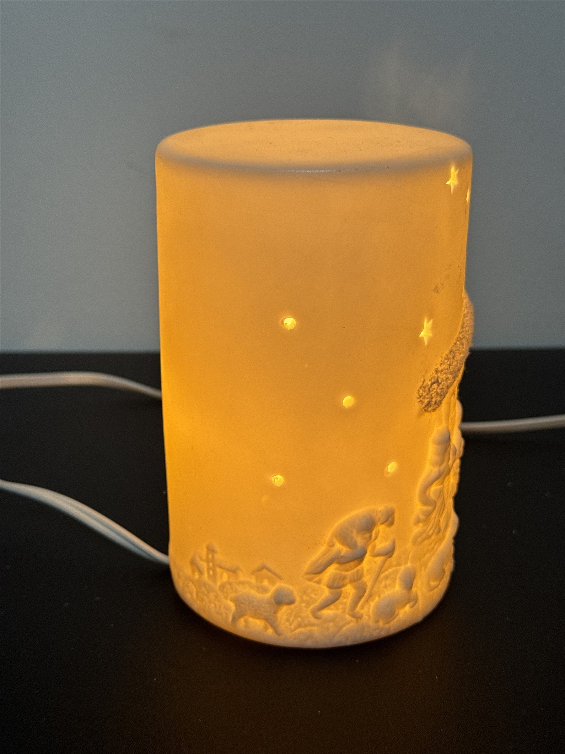 Vintage JXS Christmas Nativity Scene Ceramic Night Light Table Lamp Decor WORKS