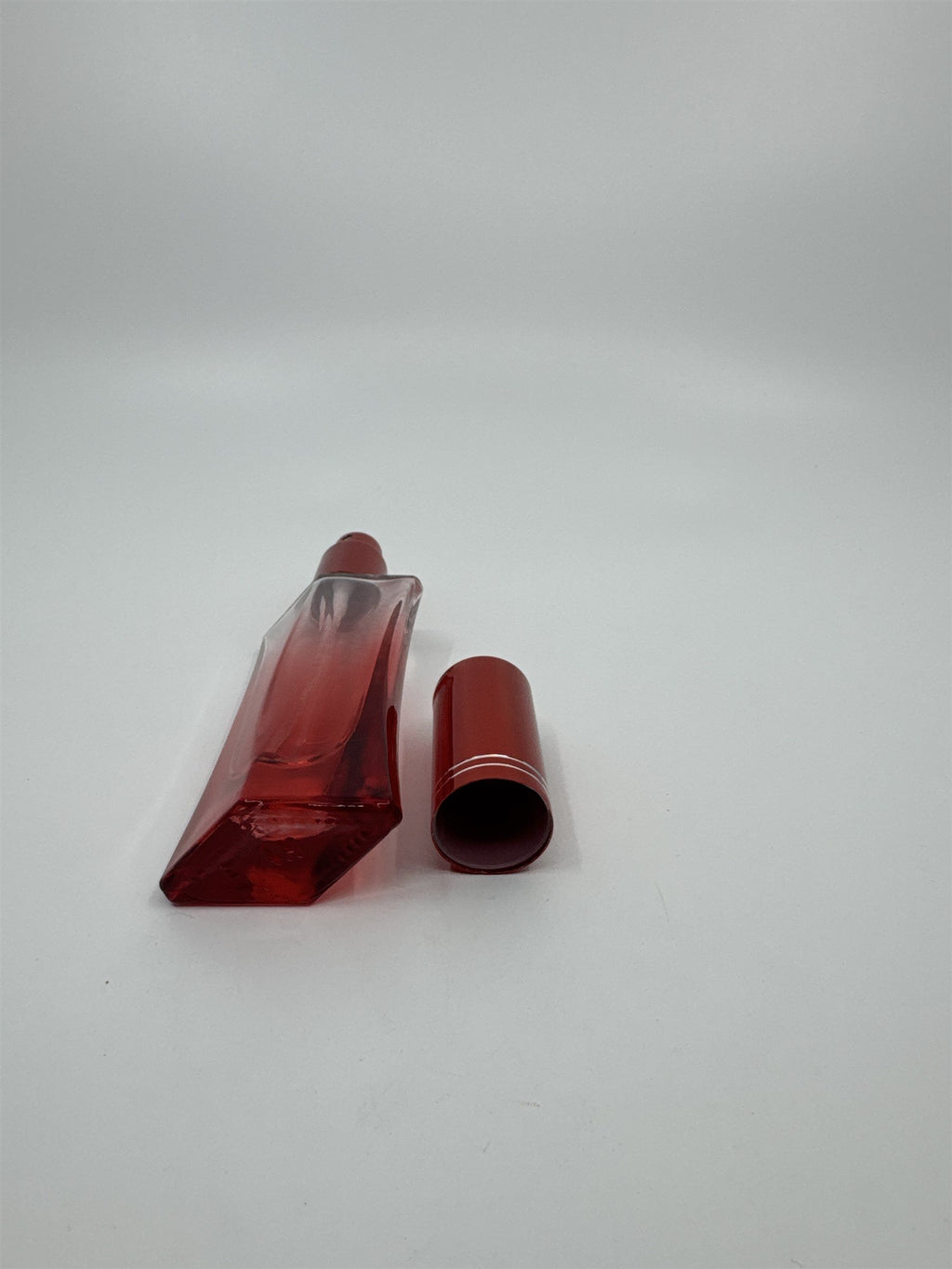 Empty Faceted Glass Perfume Cologne Spray Bottle Refillable Gradient Red