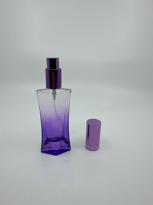 Empty Faceted Glass Perfume Cologne Spray Bottle Refillable Gradient Purple