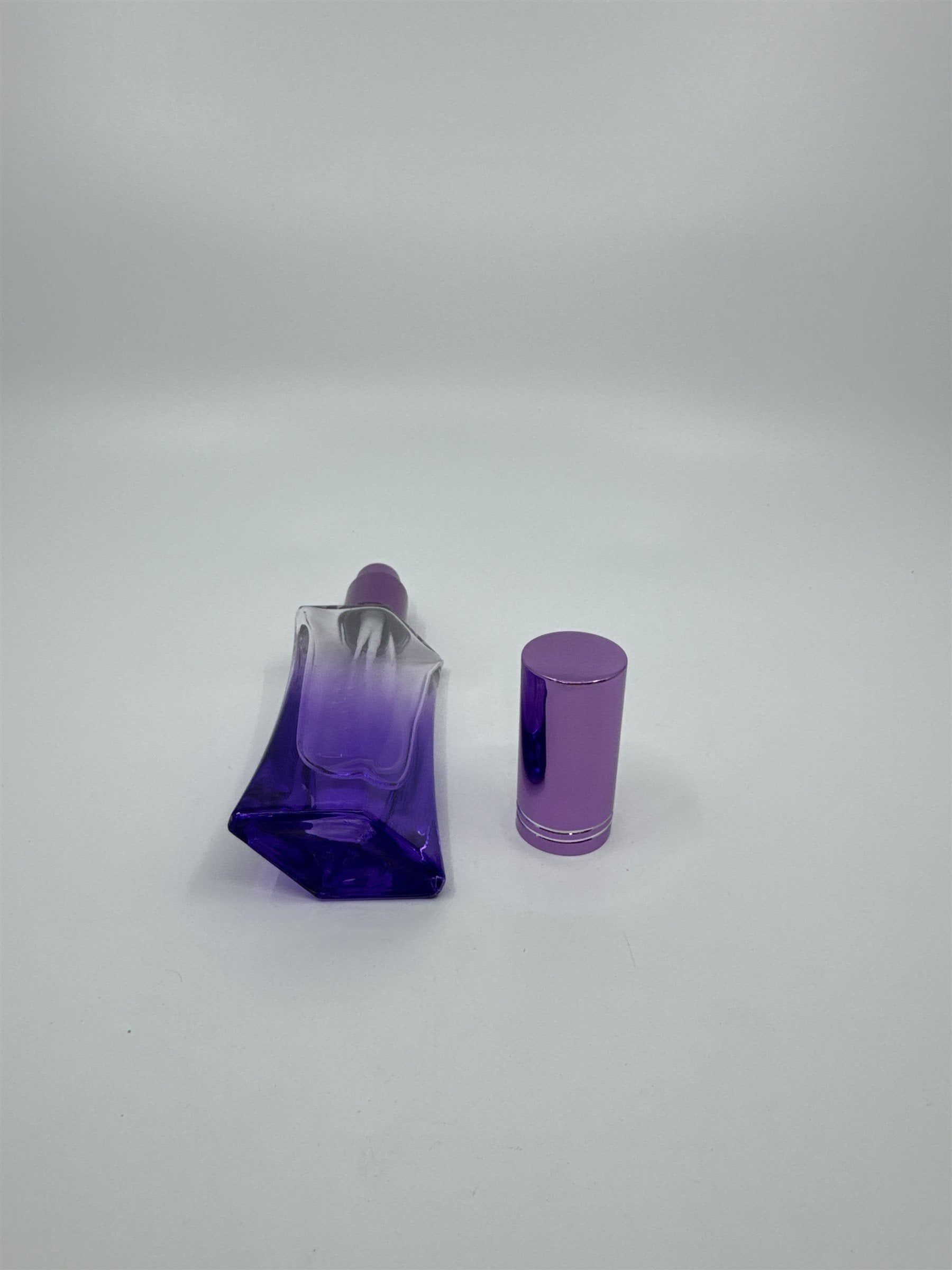 Empty Faceted Glass Perfume Cologne Spray Bottle Refillable Gradient Purple