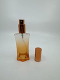 Empty Faceted Glass Perfume Cologne Spray Bottle Refillable Gradient Orange