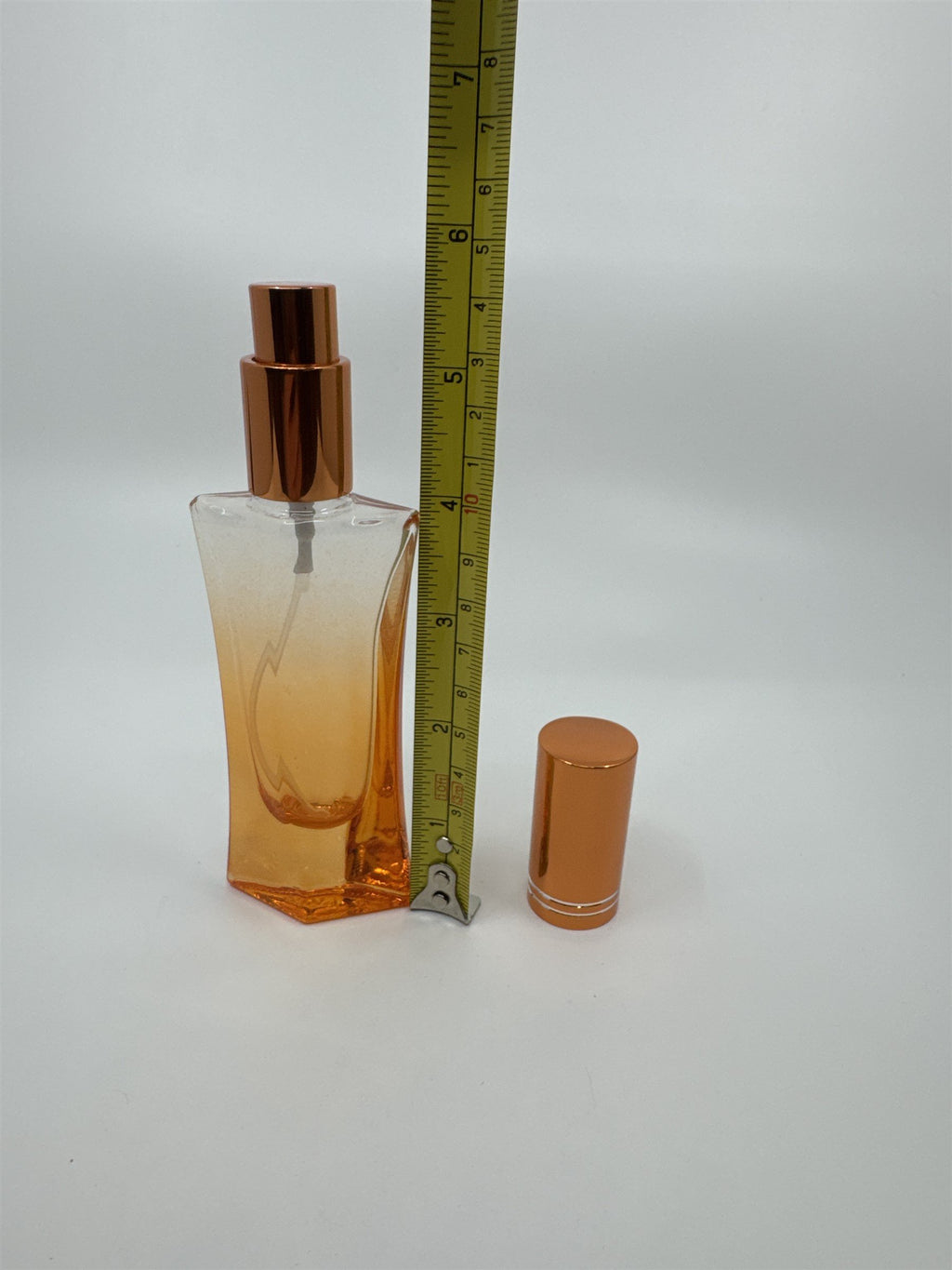 Empty Faceted Glass Perfume Cologne Spray Bottle Refillable Gradient Orange
