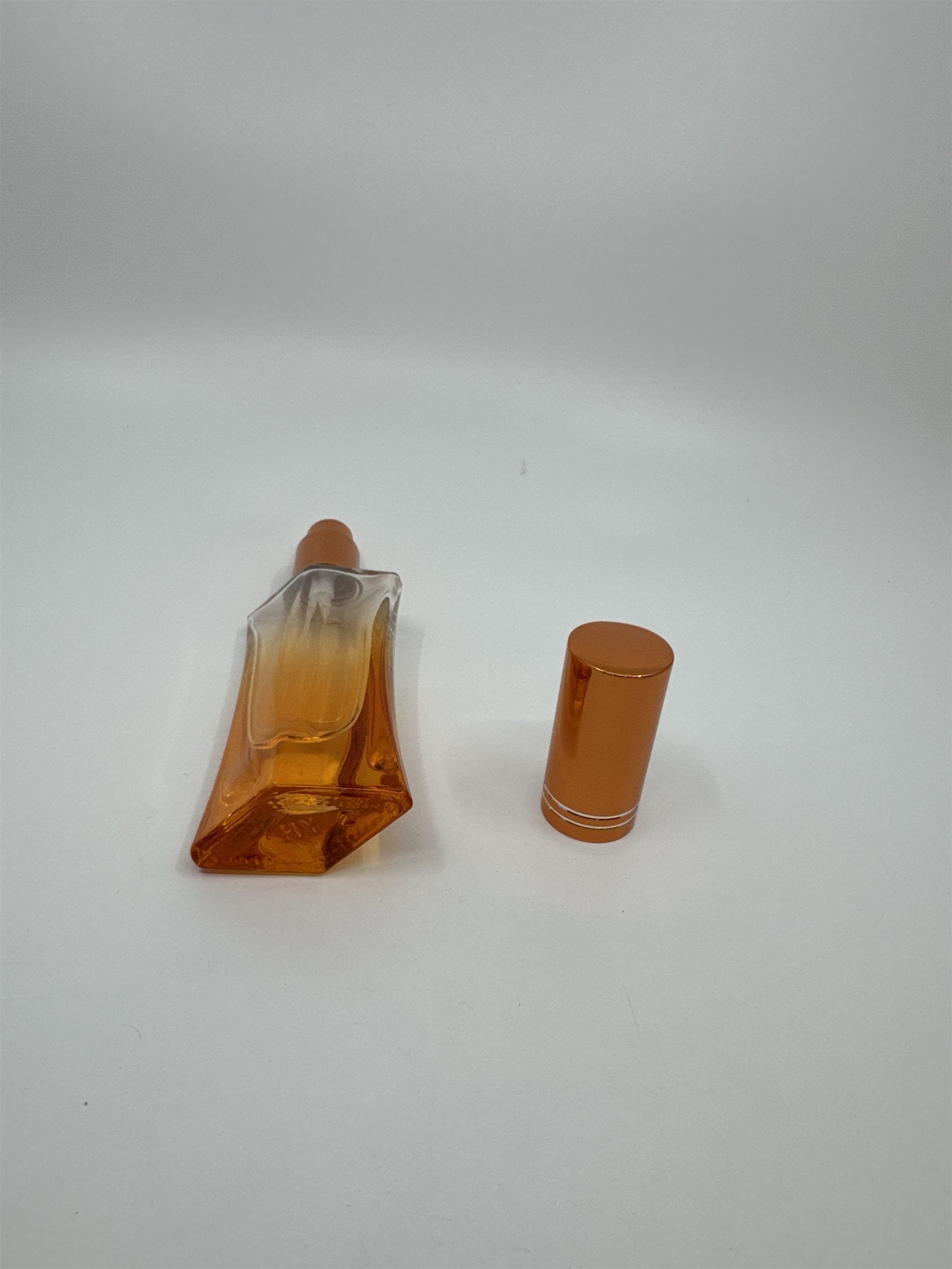 Empty Faceted Glass Perfume Cologne Spray Bottle Refillable Gradient Orange
