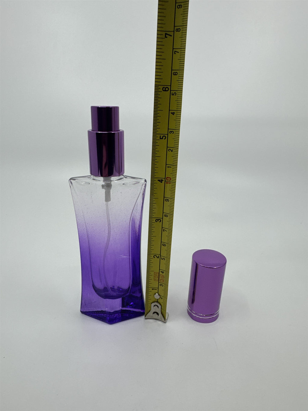 Empty Faceted Glass Perfume Cologne Spray Bottle Refillable Gradient Purple