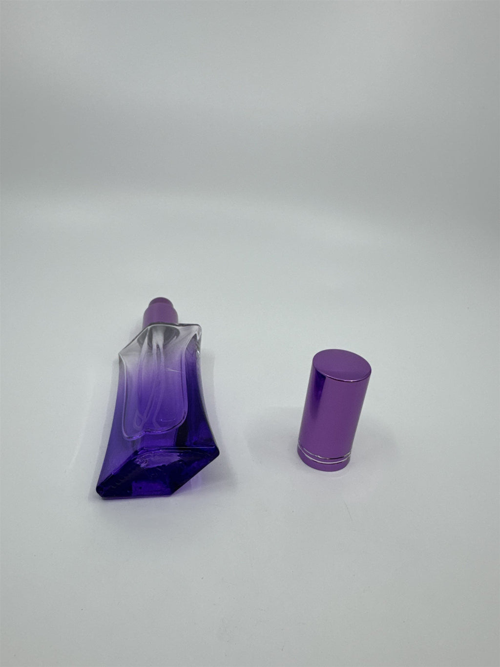 Empty Faceted Glass Perfume Cologne Spray Bottle Refillable Gradient Purple