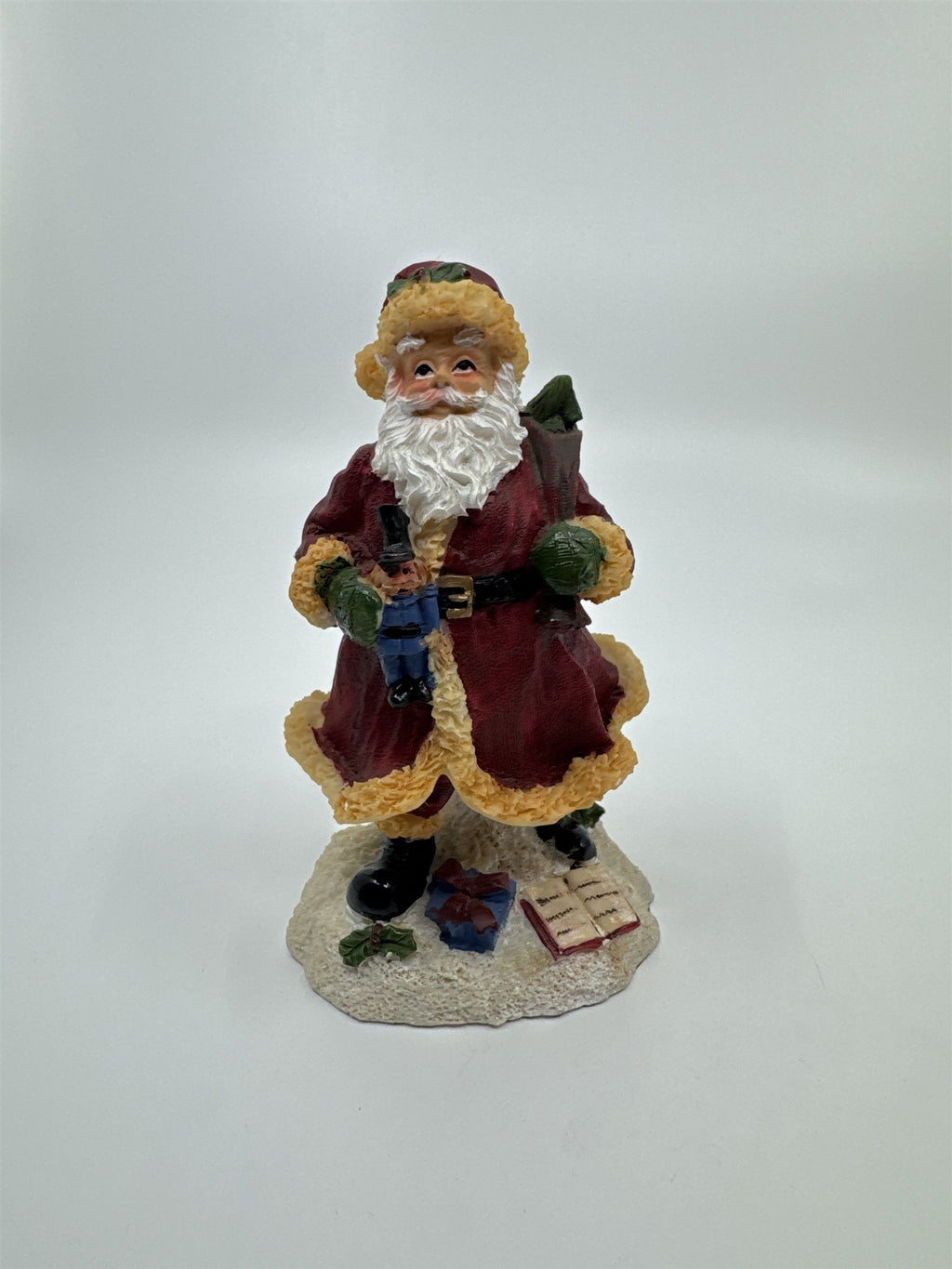 Vintage Christmas Figurine Old St. Nicholas Nick Santa Claus /w Toy Soldier 5"