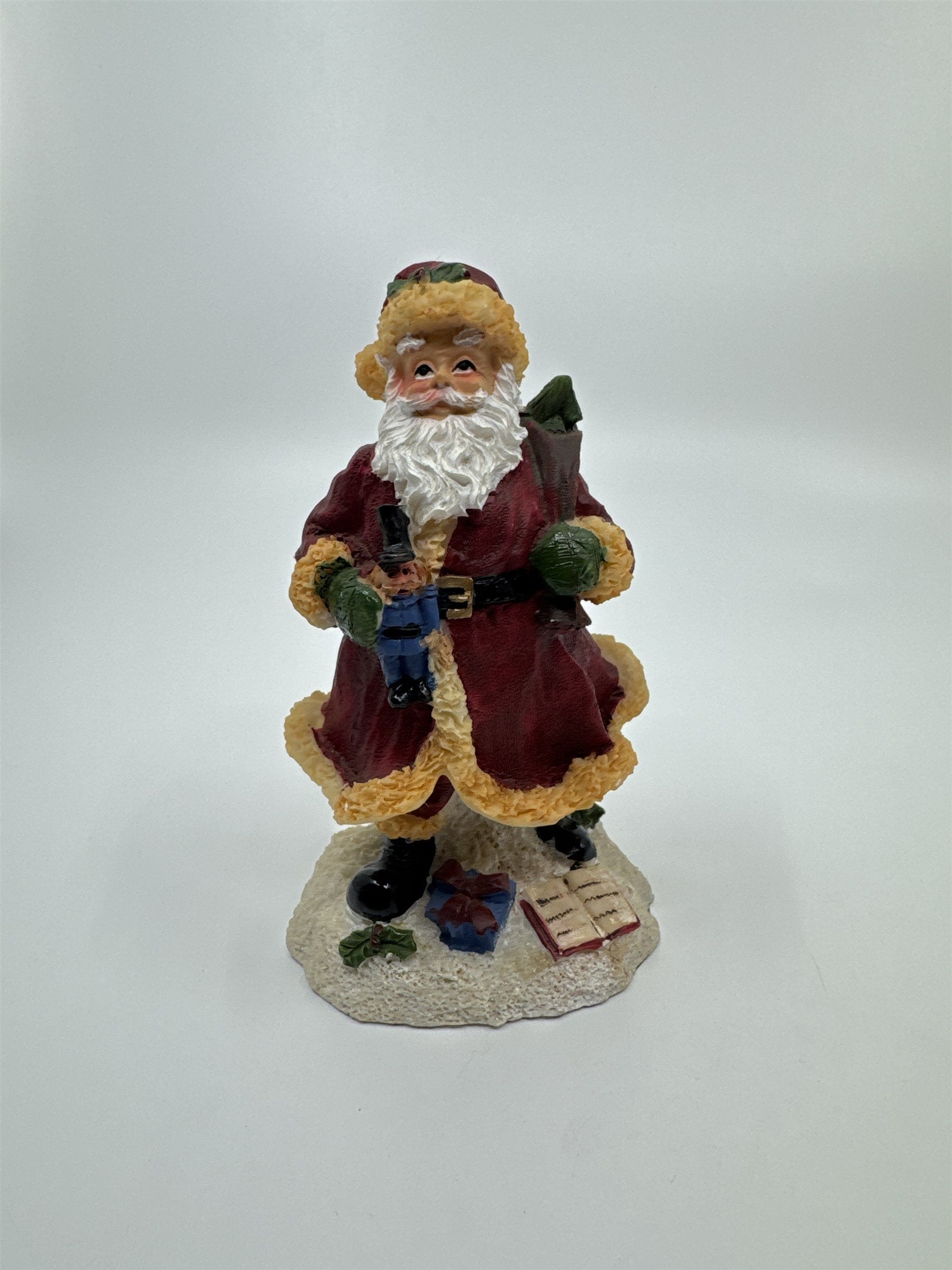 Vintage Christmas Figurine Old St. Nicholas Nick Santa Claus /w Toy Soldier 5"