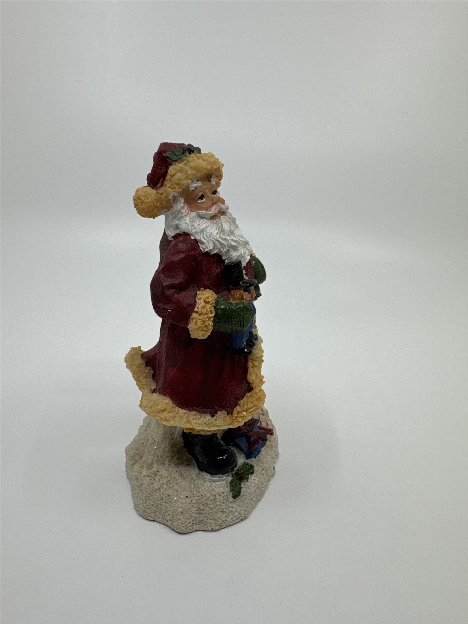 Vintage Christmas Figurine Old St. Nicholas Nick Santa Claus /w Toy Soldier 5"