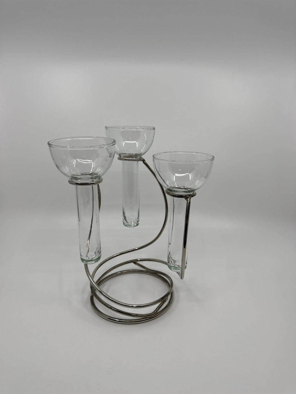 3-Arm Vintage Metal Candle Holders /w Glasses Set or Fun Shooter Glasses Set