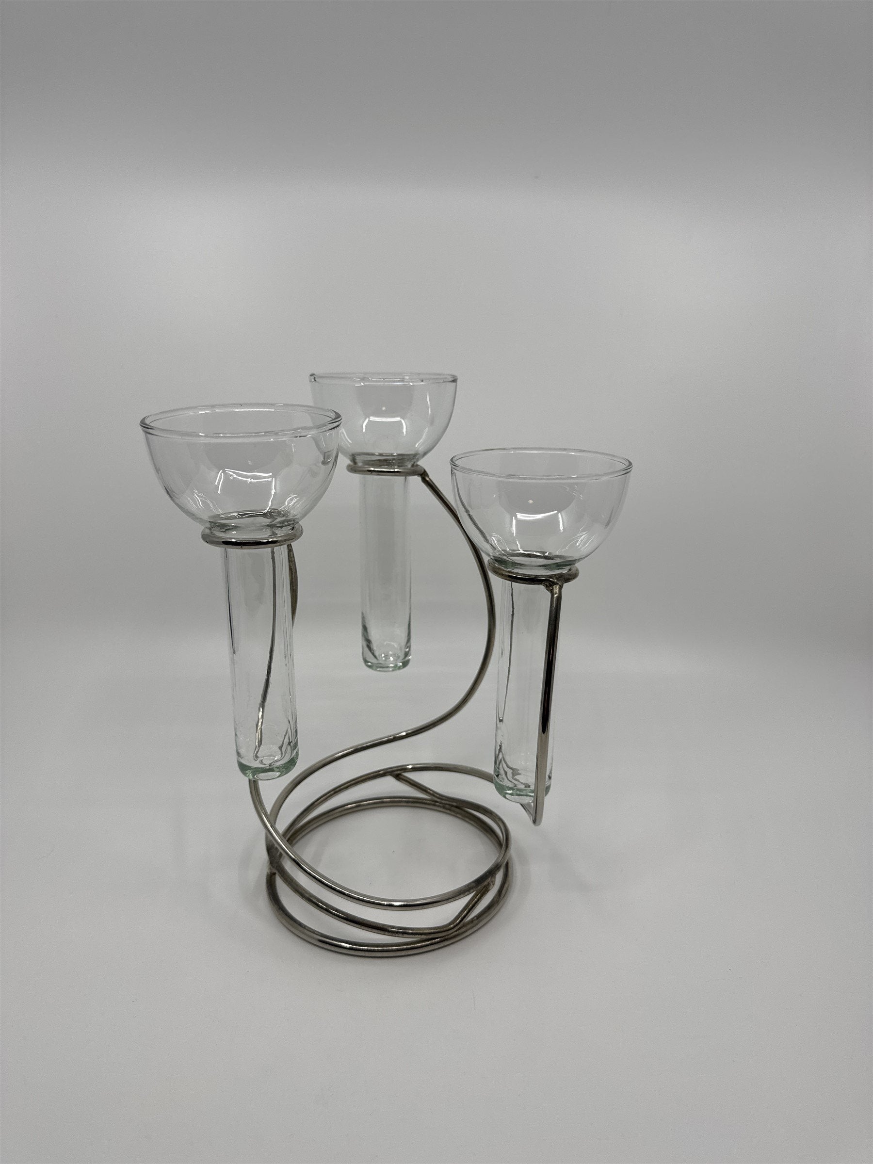 3-Arm Vintage Metal Candle Holders /w Glasses Set or Fun Shooter Glasses Set