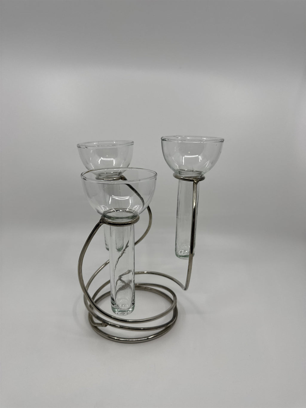3-Arm Vintage Metal Candle Holders /w Glasses Set or Fun Shooter Glasses Set