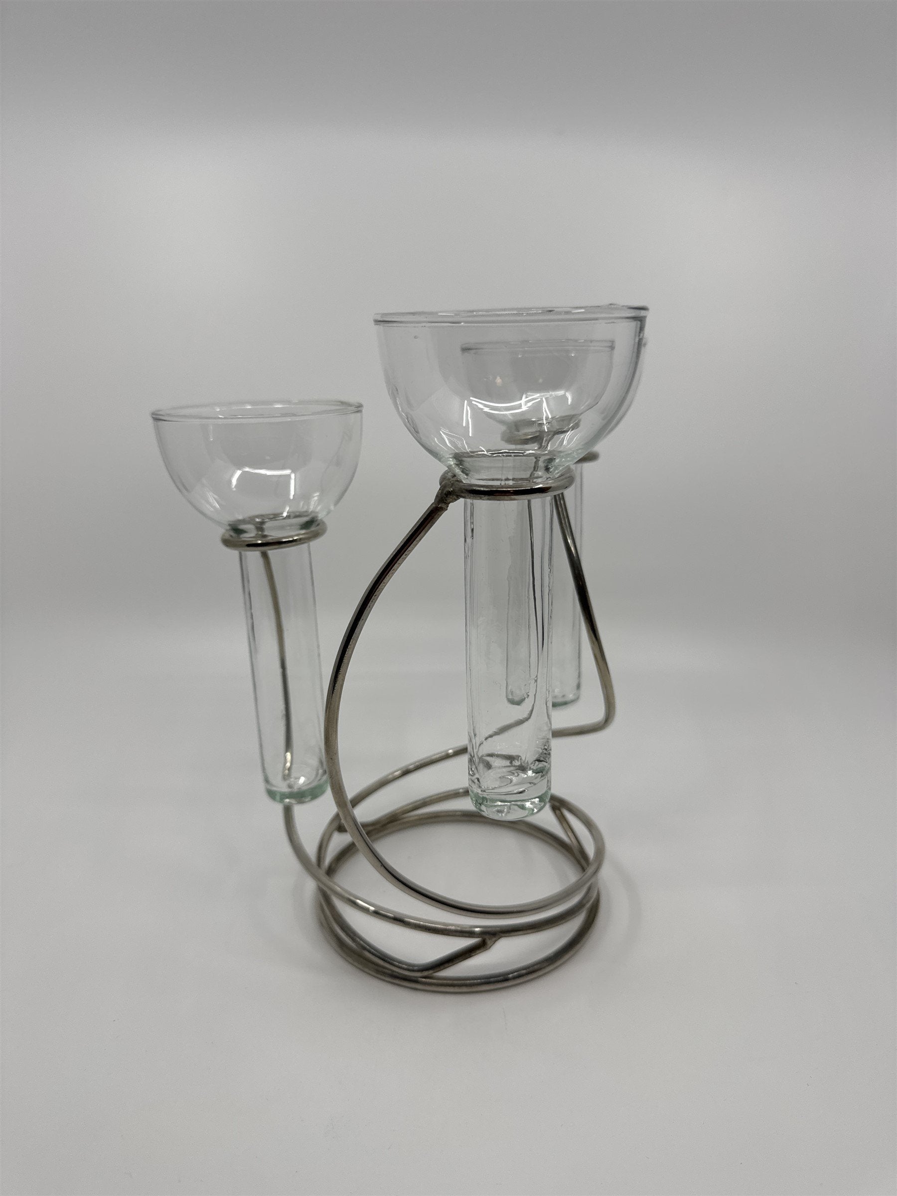 3-Arm Vintage Metal Candle Holders /w Glasses Set or Fun Shooter Glasses Set