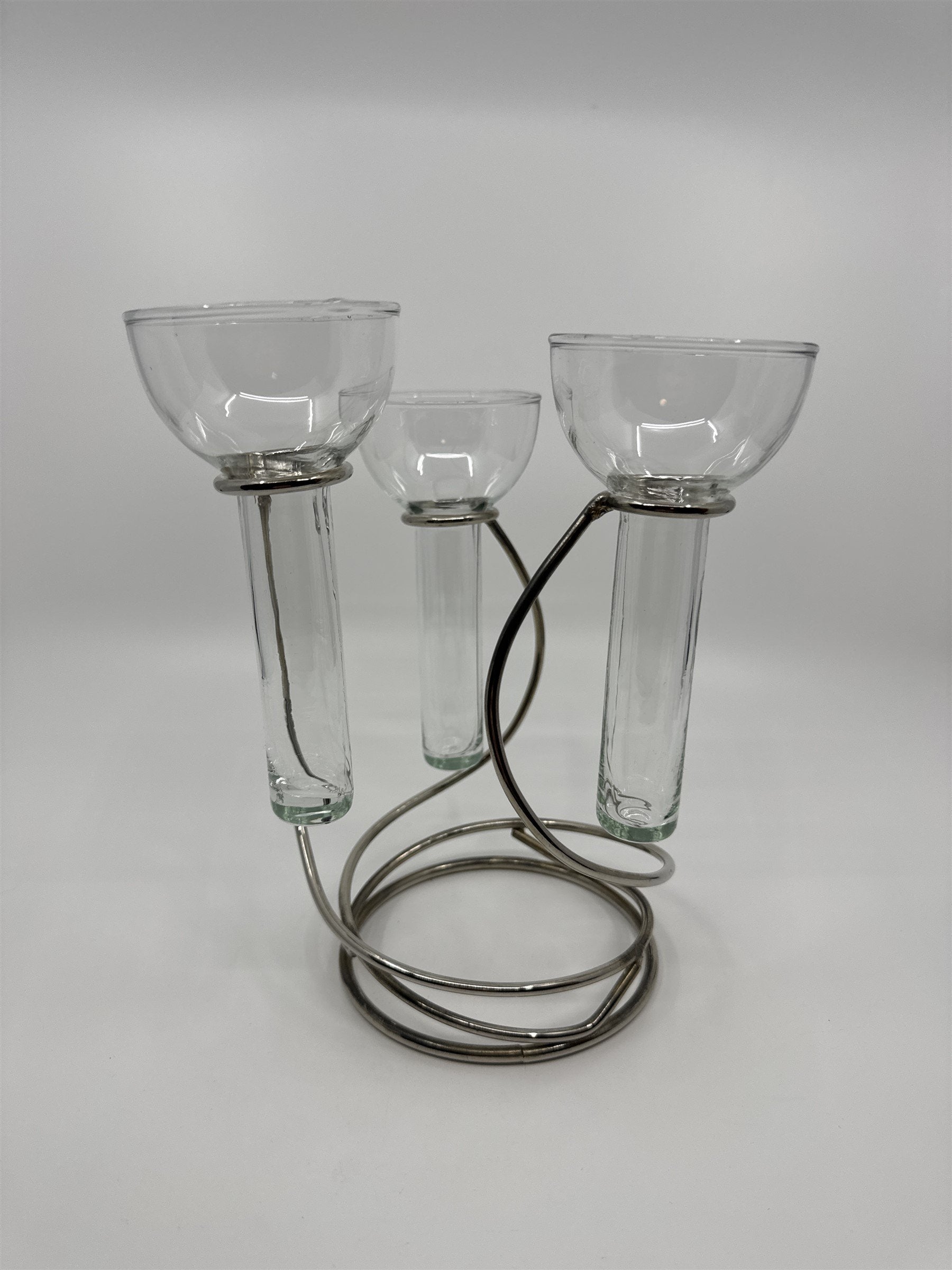 3-Arm Vintage Metal Candle Holders /w Glasses Set or Fun Shooter Glasses Set