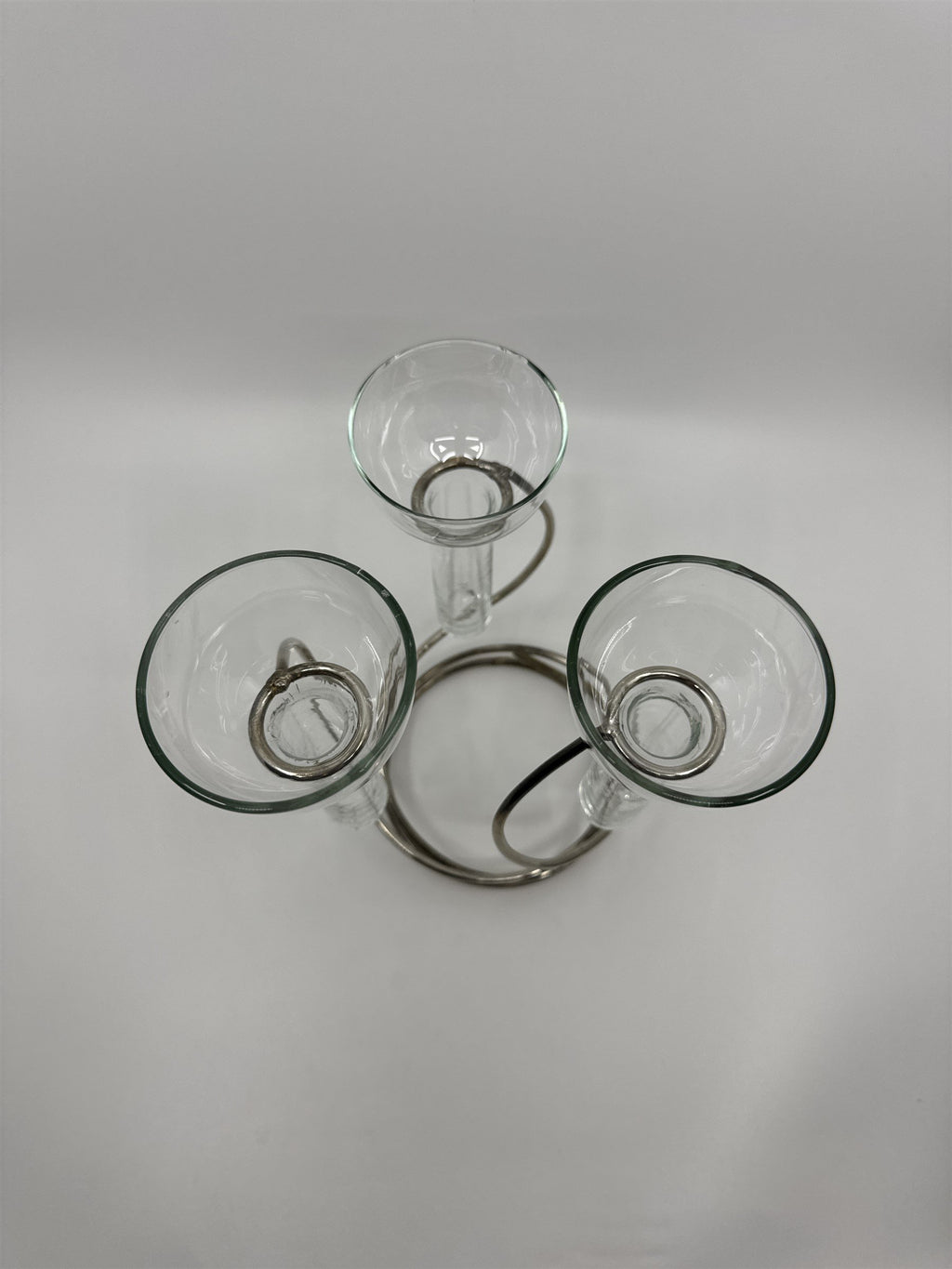 3-Arm Vintage Metal Candle Holders /w Glasses Set or Fun Shooter Glasses Set