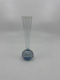 Vintage Bud Vase Blue Controlled Bubble Base Clear Glass Art Deco 5-1/2" Tall