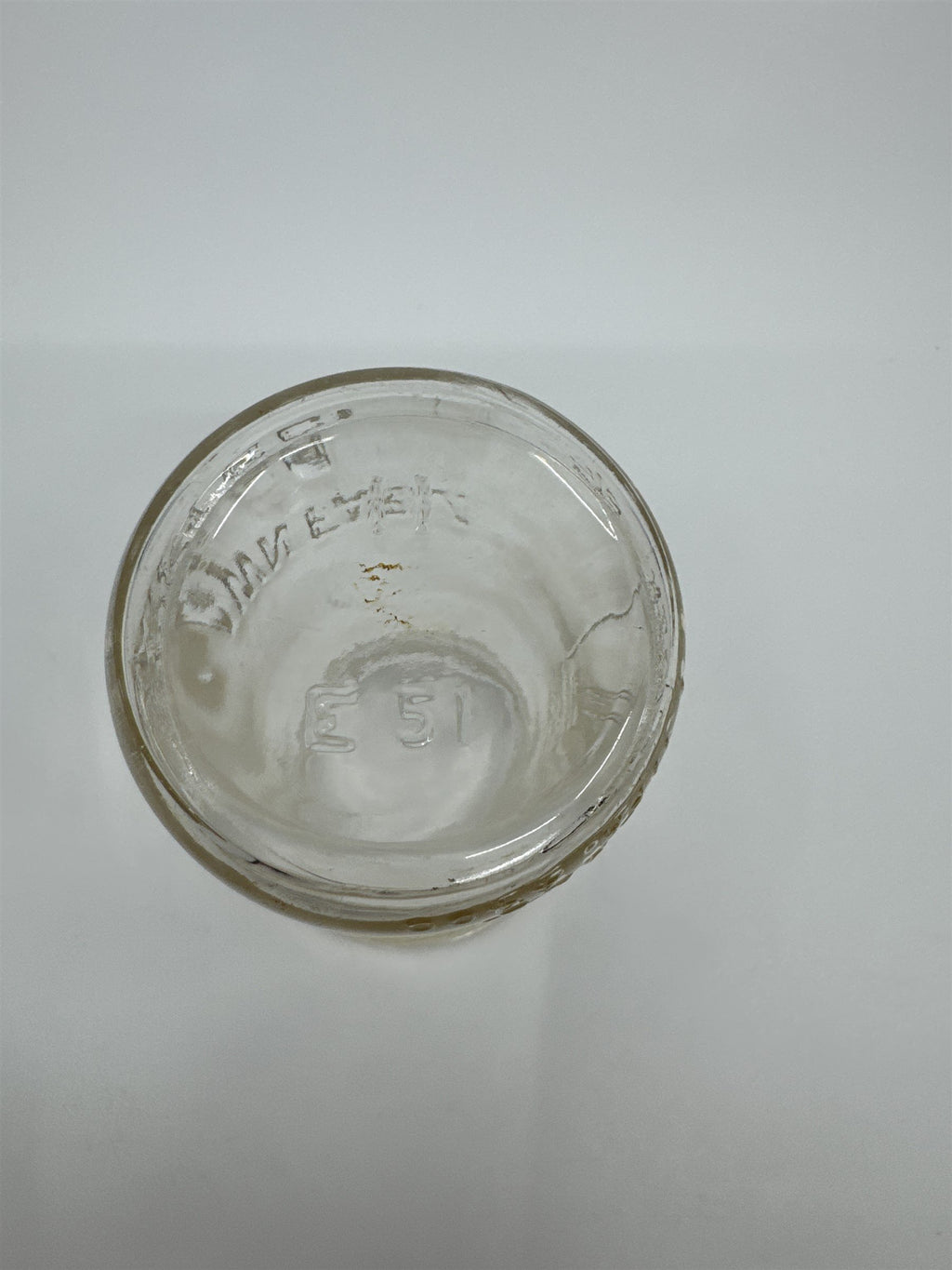 Vintage Woodlawn Farm Dairy Co Milk Jar Half Pint Liquid Glass Embossed Creamer