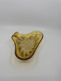 Vintage Princess House Murano Aventurine Glass Dish Yellow Cream Metallic Gold
