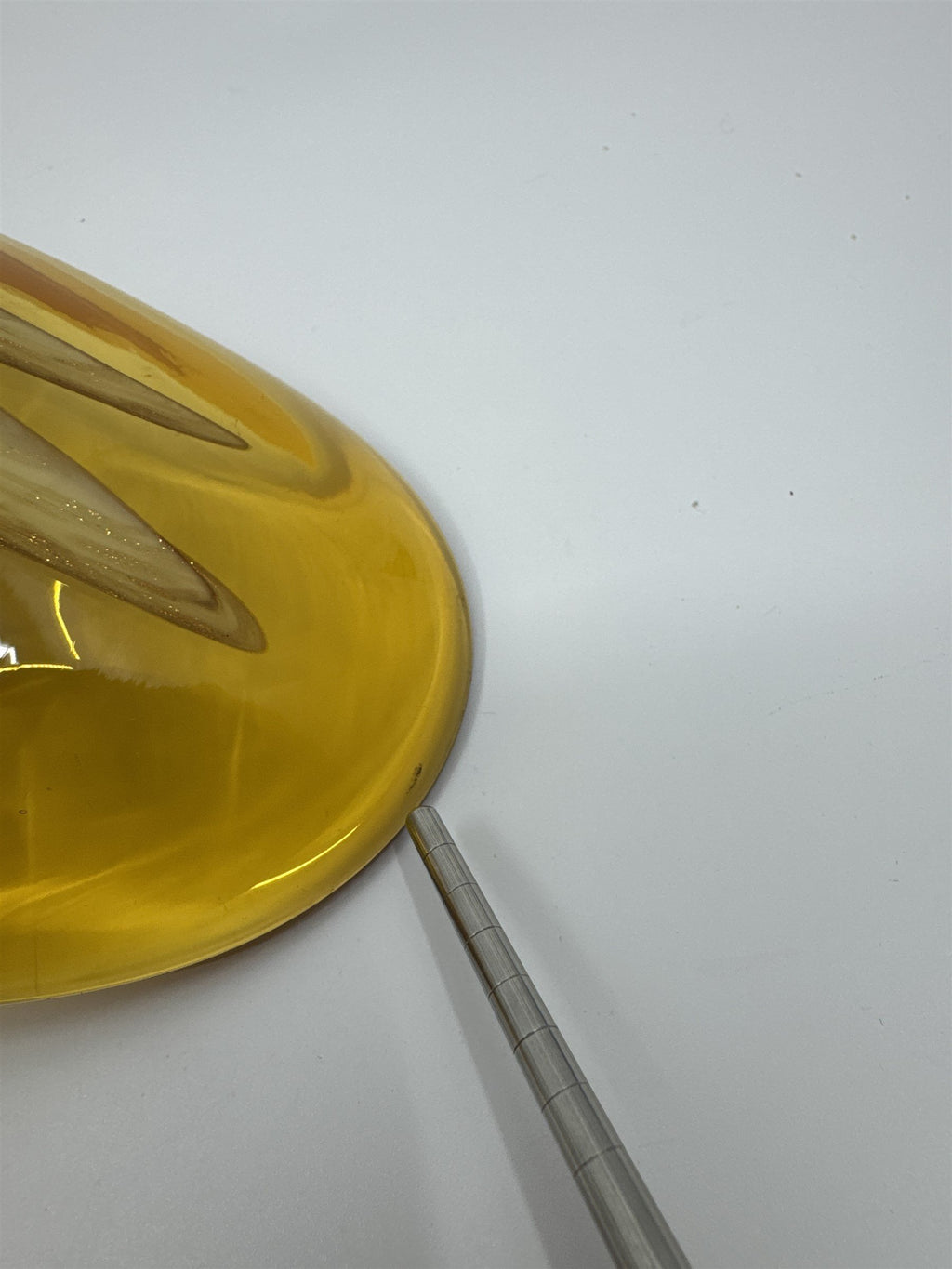 Vintage Princess House Murano Aventurine Glass Dish Yellow Cream Metallic Gold