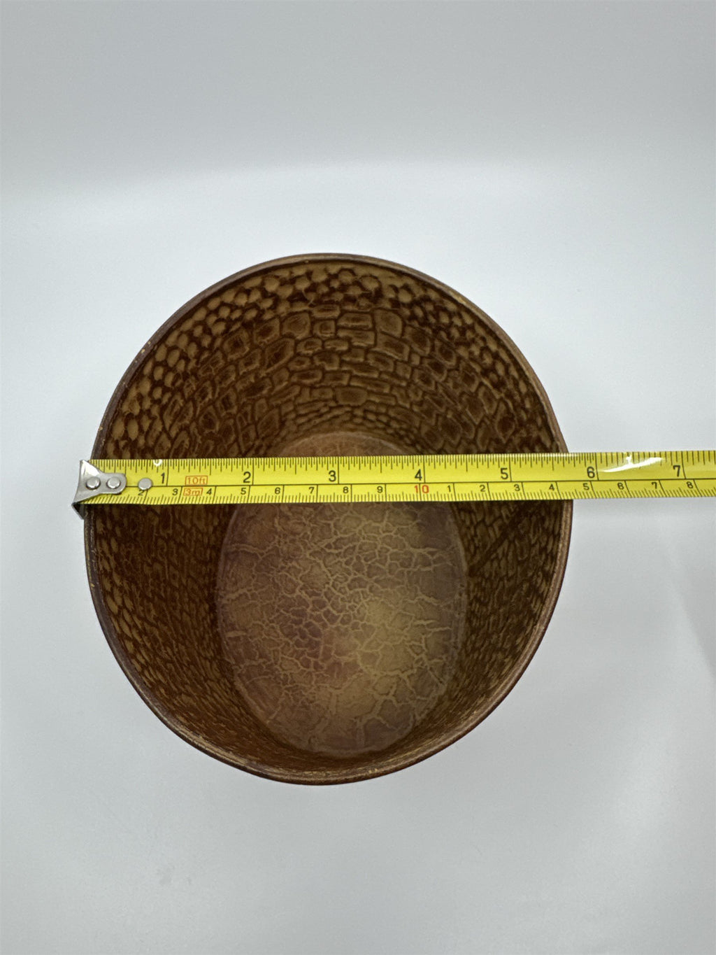 Vintage Home Interiors Crocodile Alligator Safari Texture Tan Metal Basket Rare