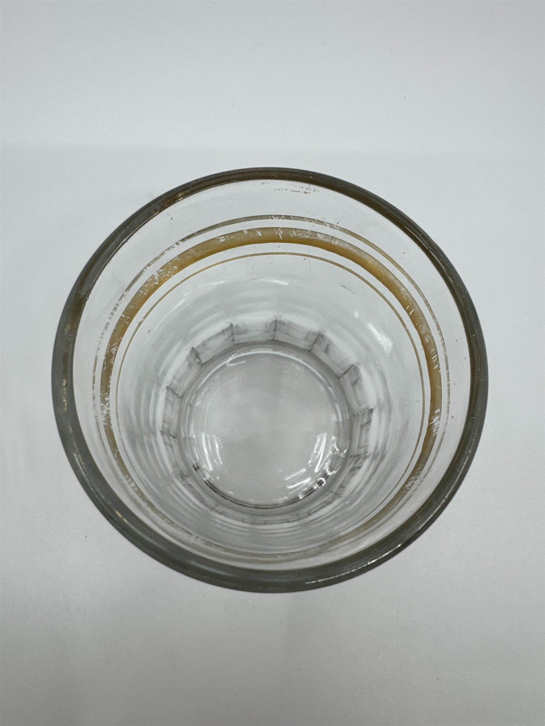 Vintage Juice Glass /w Gold Embellishment Trim Shot Glass Whiskey Glass Fading