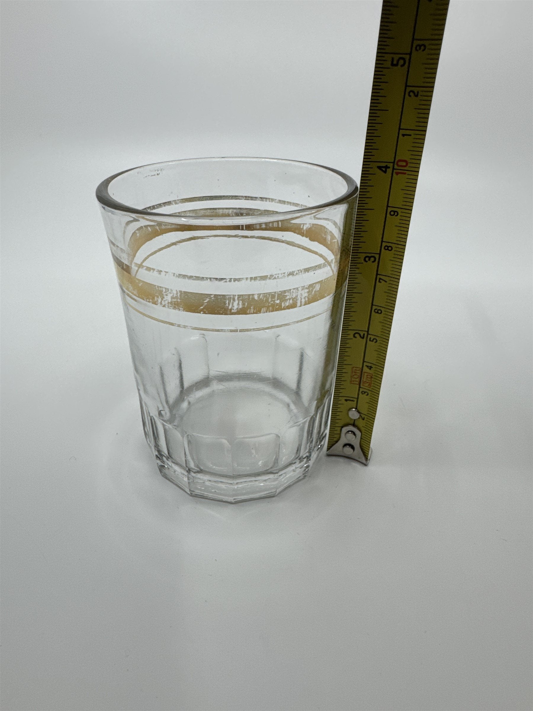 Vintage Juice Glass /w Gold Embellishment Trim Shot Glass Whiskey Glass Fading