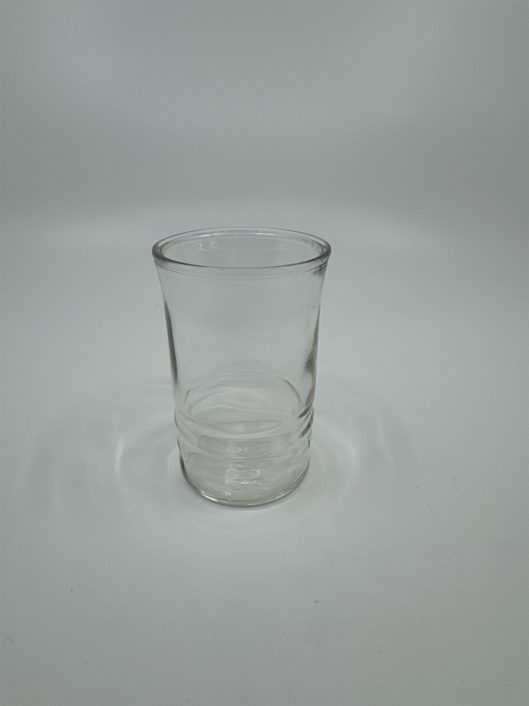 Vintage Small Juice Glass with Ribbed Bottom 3 Ridges