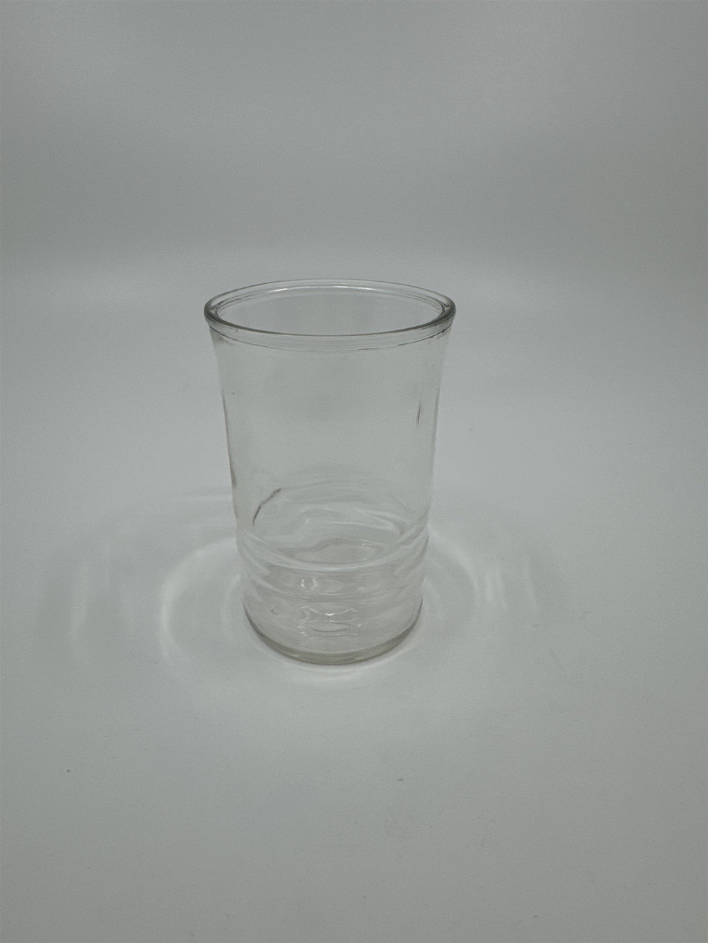 Vintage Small Juice Glass with Ribbed Bottom 3 Ridges