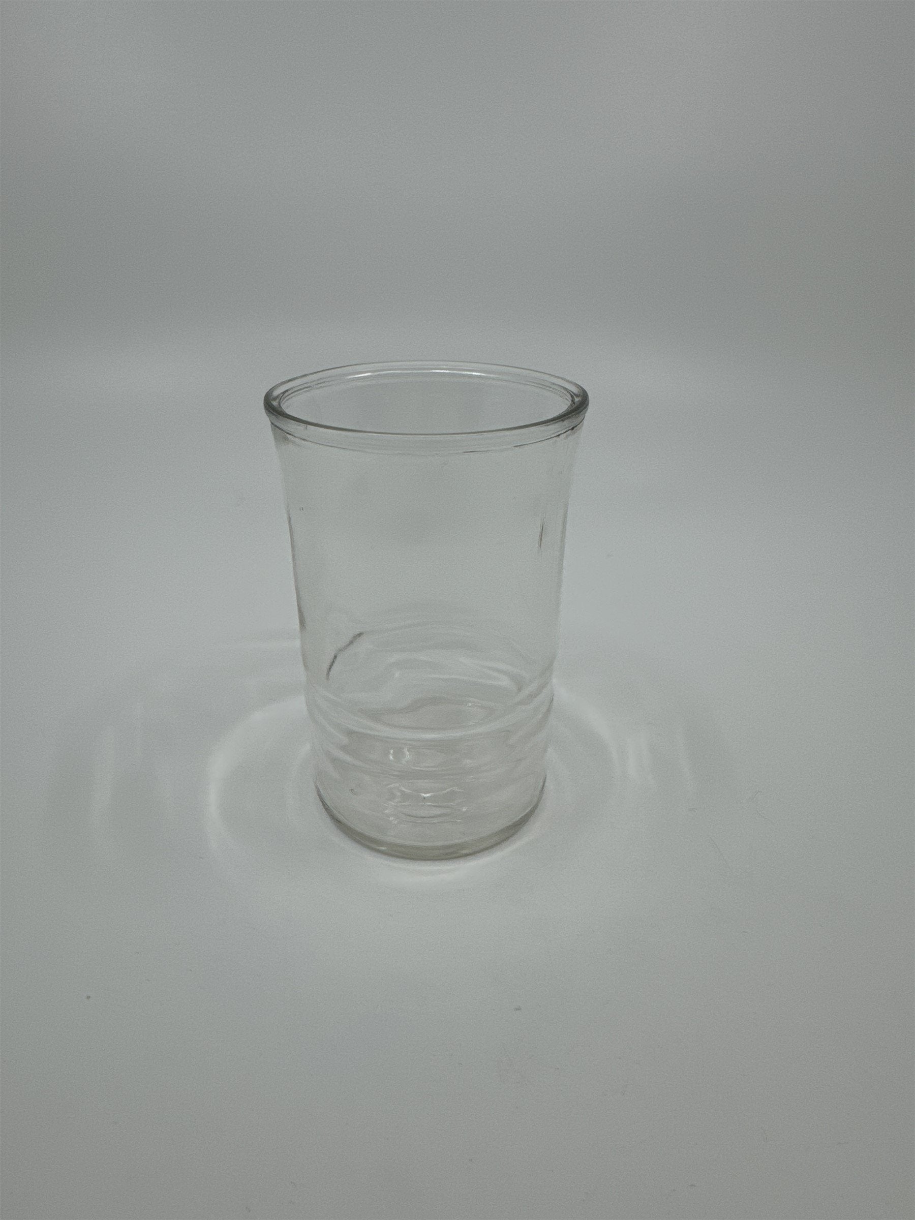 Vintage Small Juice Glass with Ribbed Bottom 3 Ridges