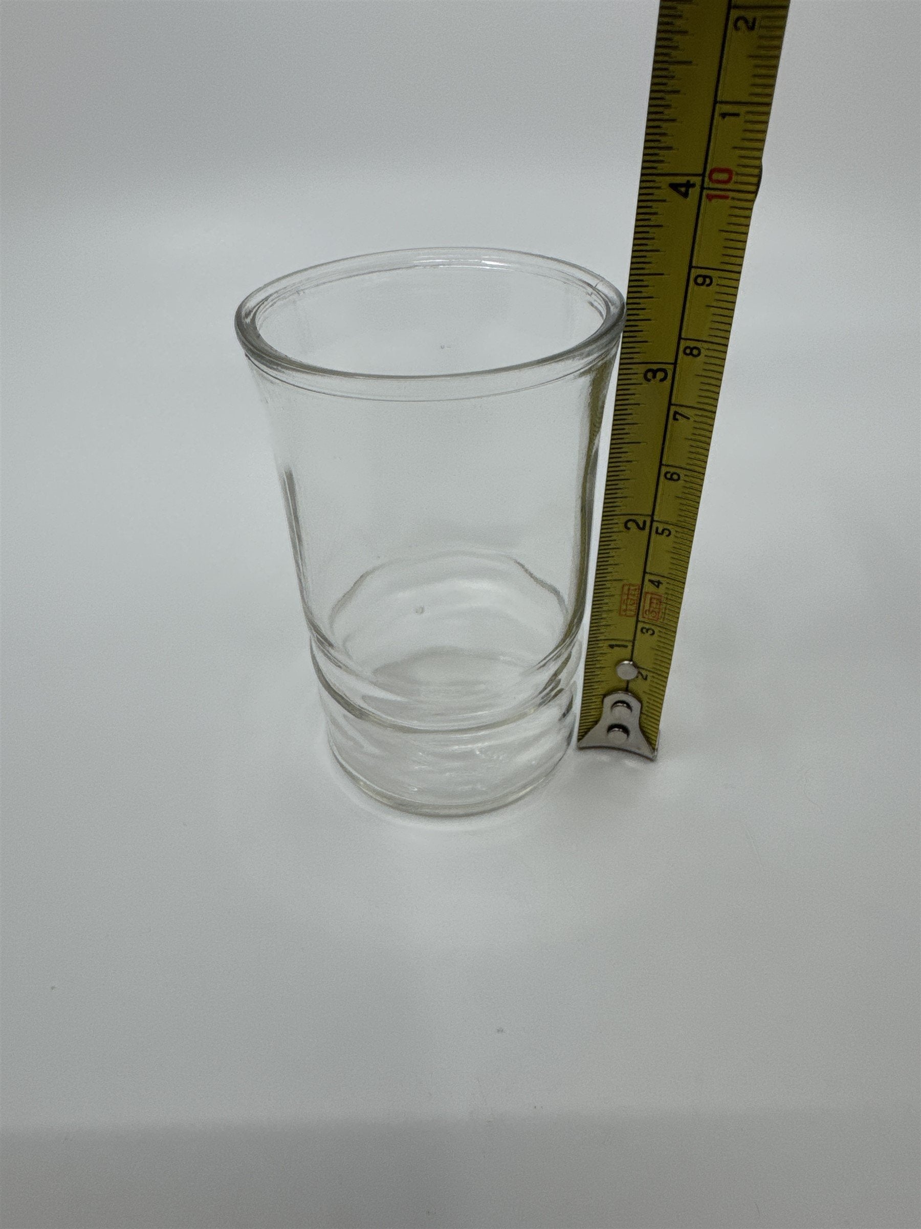 Vintage Small Juice Glass with Ribbed Bottom 3 Ridges