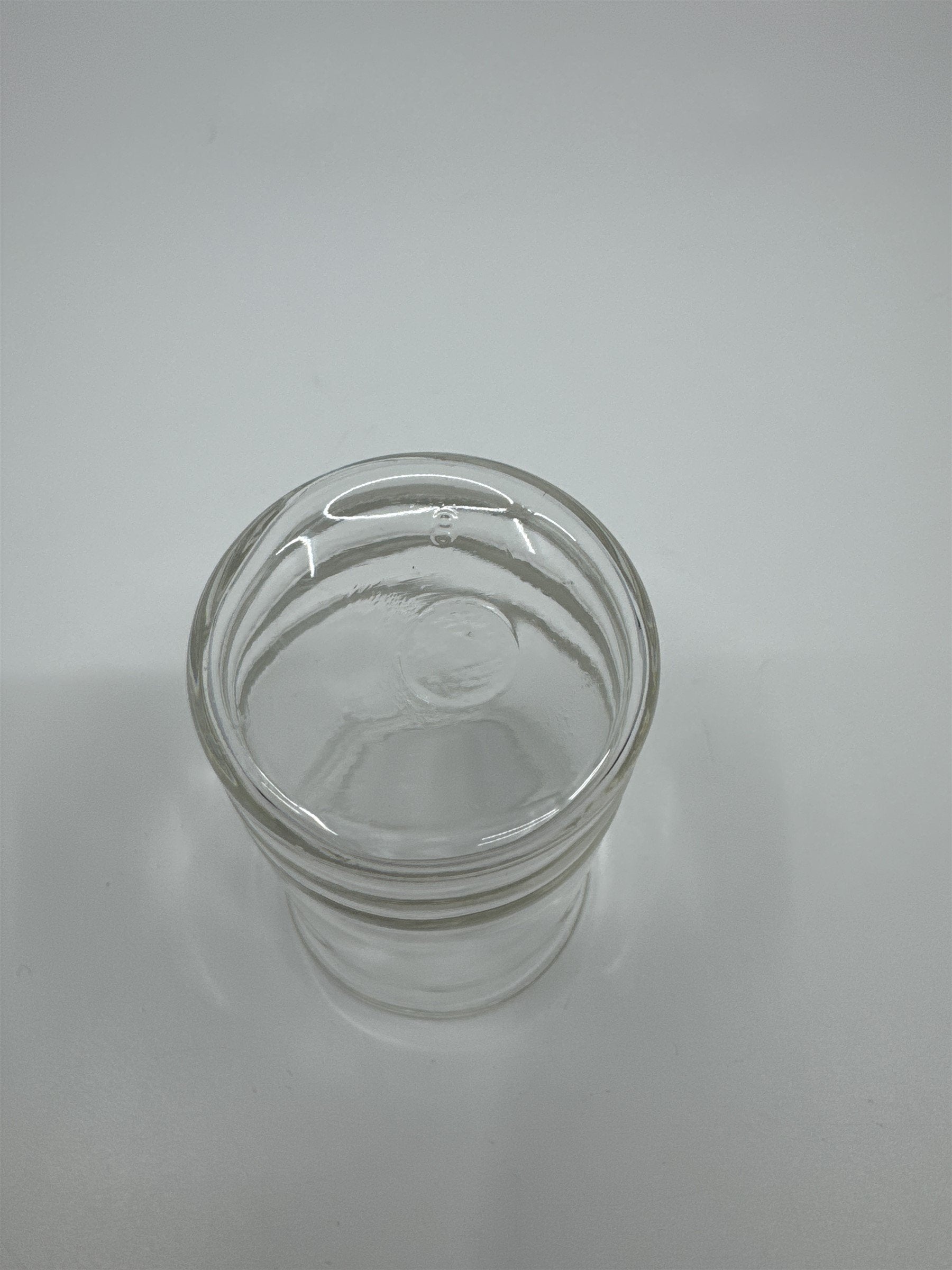 Vintage Small Juice Glass with Ribbed Bottom 3 Ridges