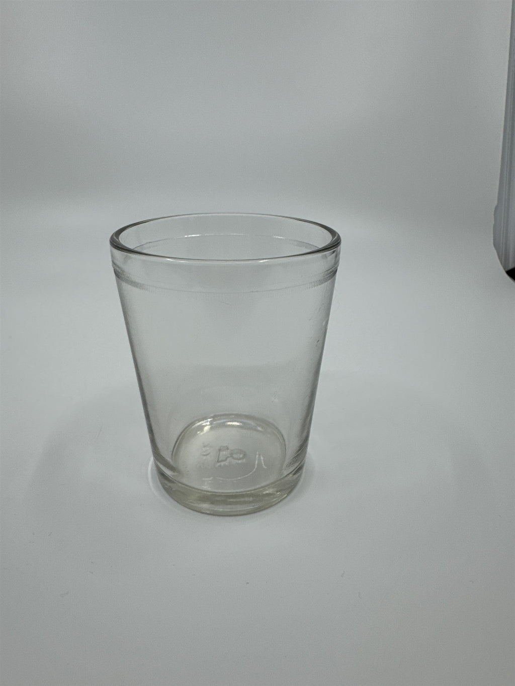 Vintage Juice Glass Jelly Jar Drinking Glass /w Chess Pawn Design on Bottom 564